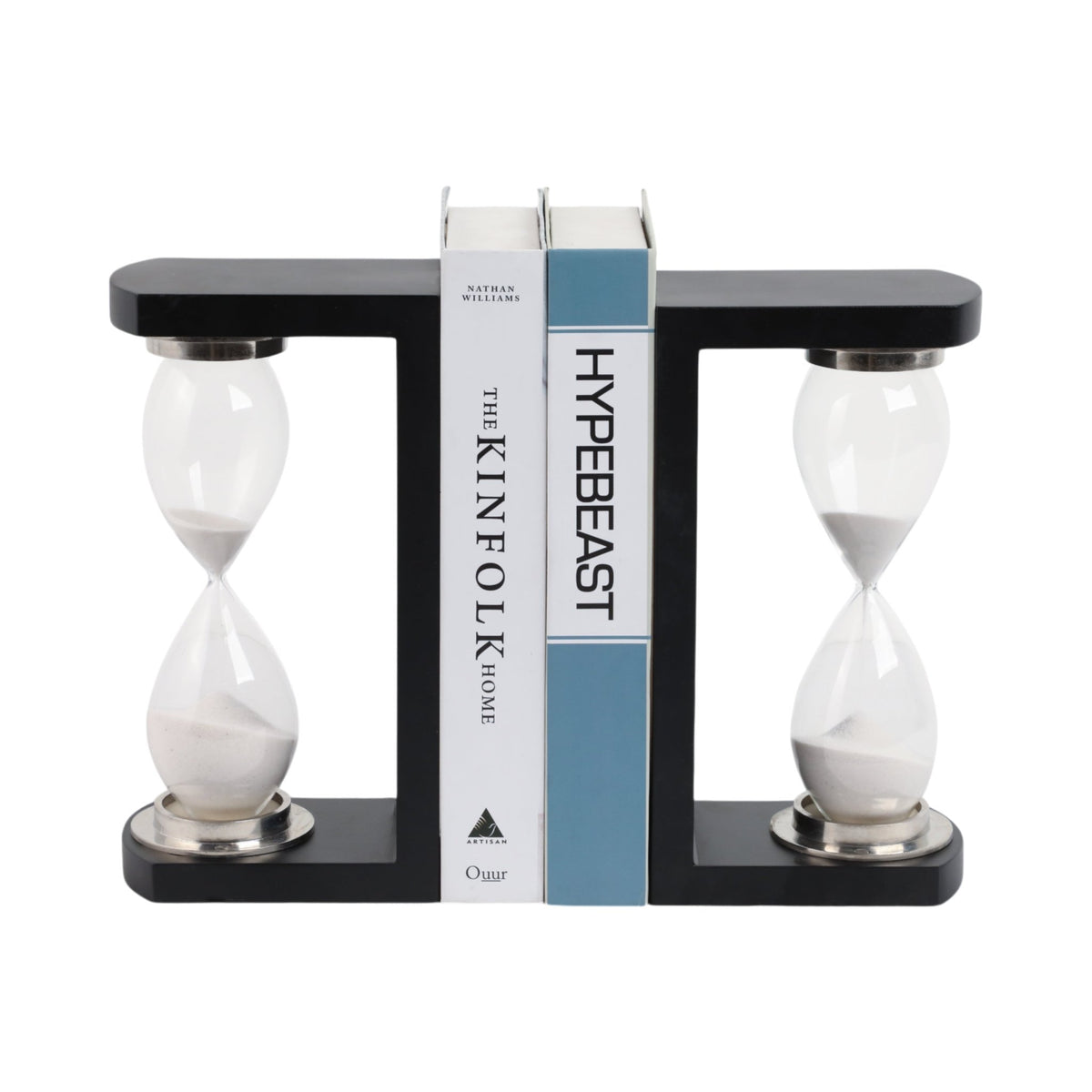 S/2 11" Raven Large Hourglass Bookends Table Decors| Sagebrook Home