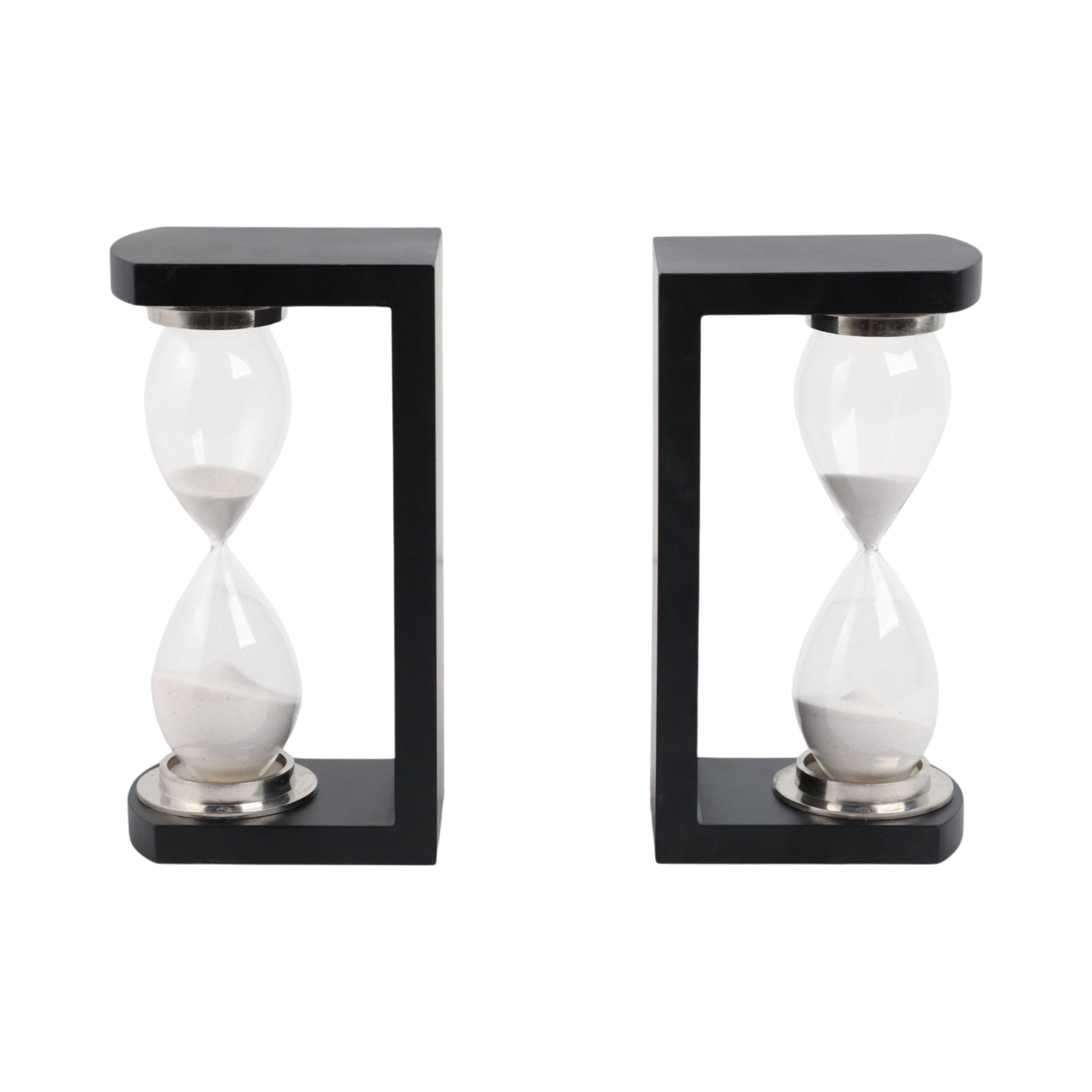S/2 11" Raven Large Hourglass Bookends Table Decors| Sagebrook Home