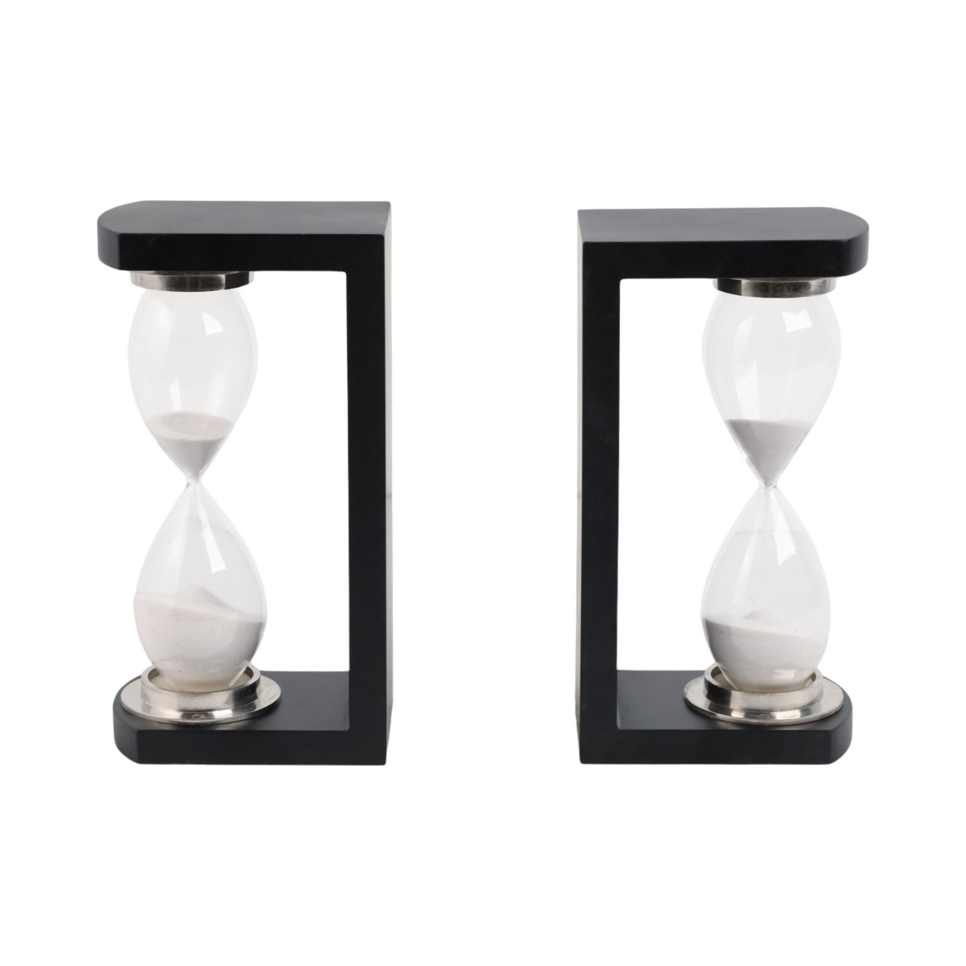 S/2 11" Raven Large Hourglass Bookends Table Decors| Sagebrook Home