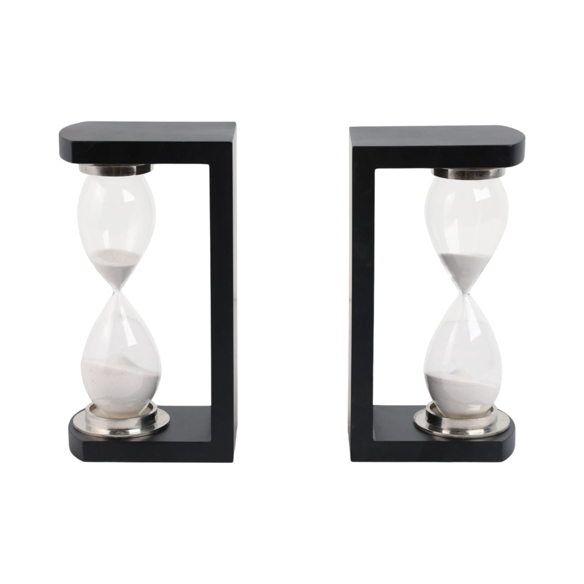 S/2 11" Raven Large Hourglass Bookends Table Decors| Sagebrook Home