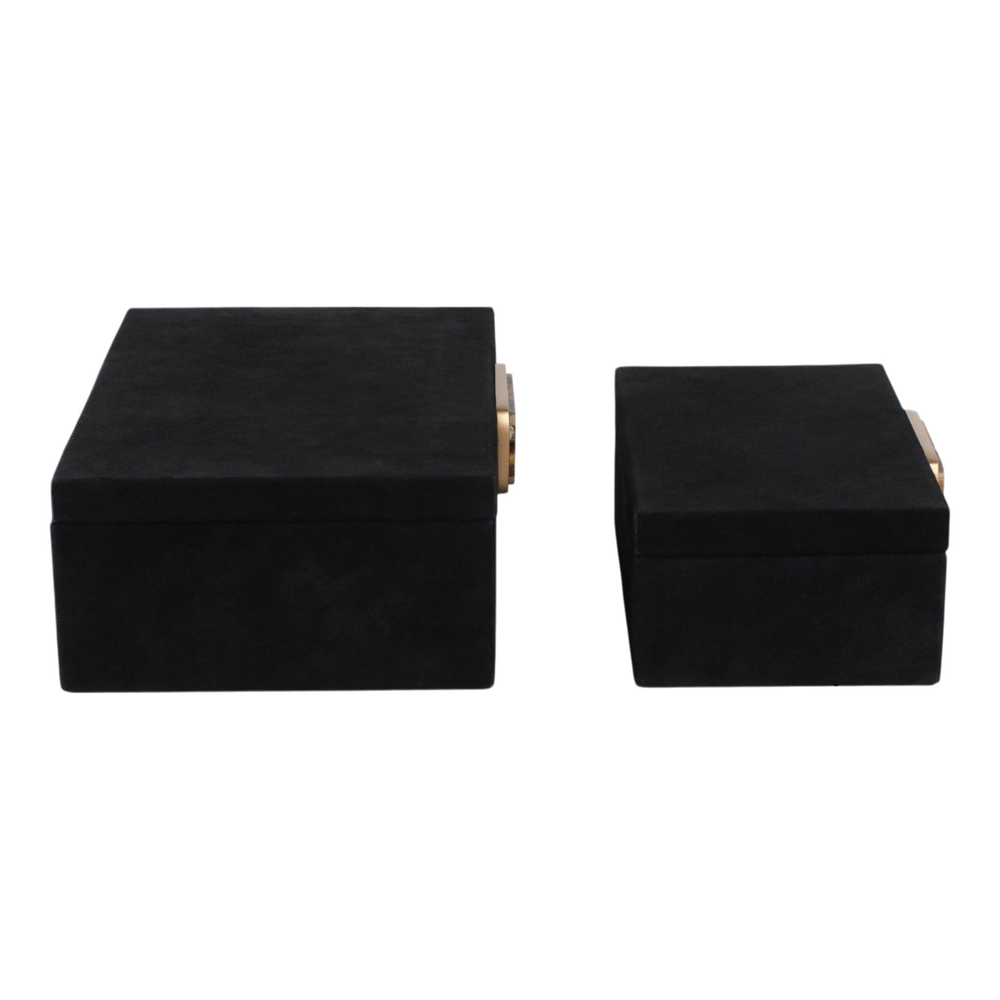 S/2 11/14" Lawson Suede Tigers Eye Gemstone Hardwa Table Decors| Sagebrook Home