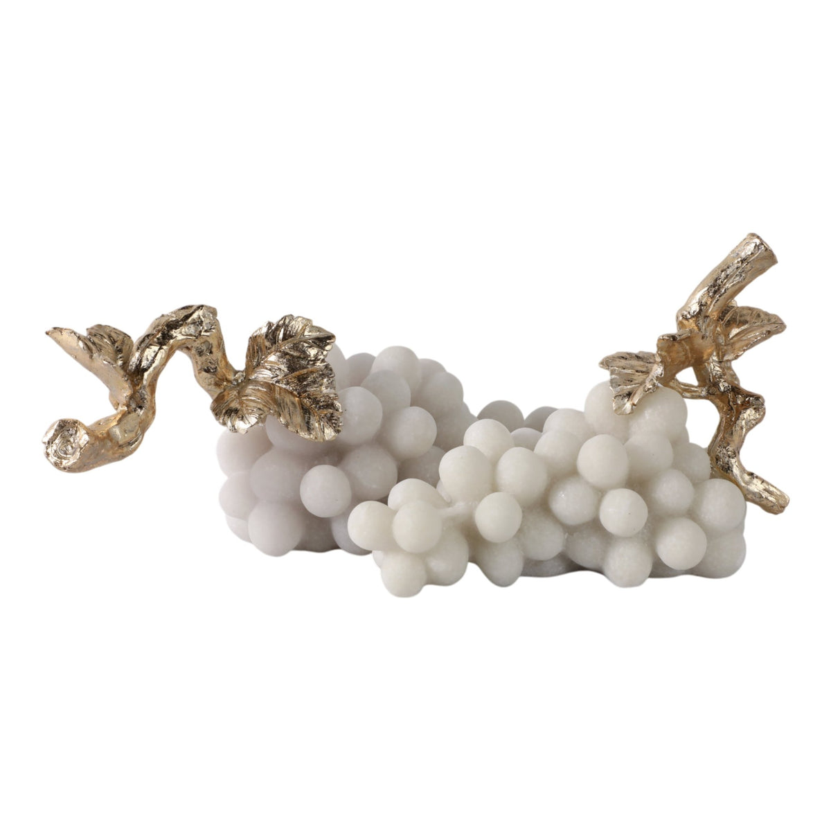 S/2 11/14" Piney Quartz Resin Grapes, White/gold Table Decors| Sagebrook Home