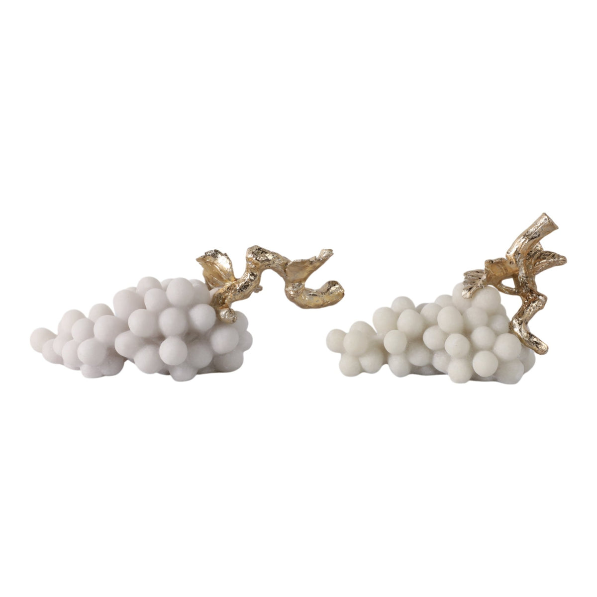 S/2 11/14" Piney Quartz Resin Grapes, White/gold Table Decors| Sagebrook Home