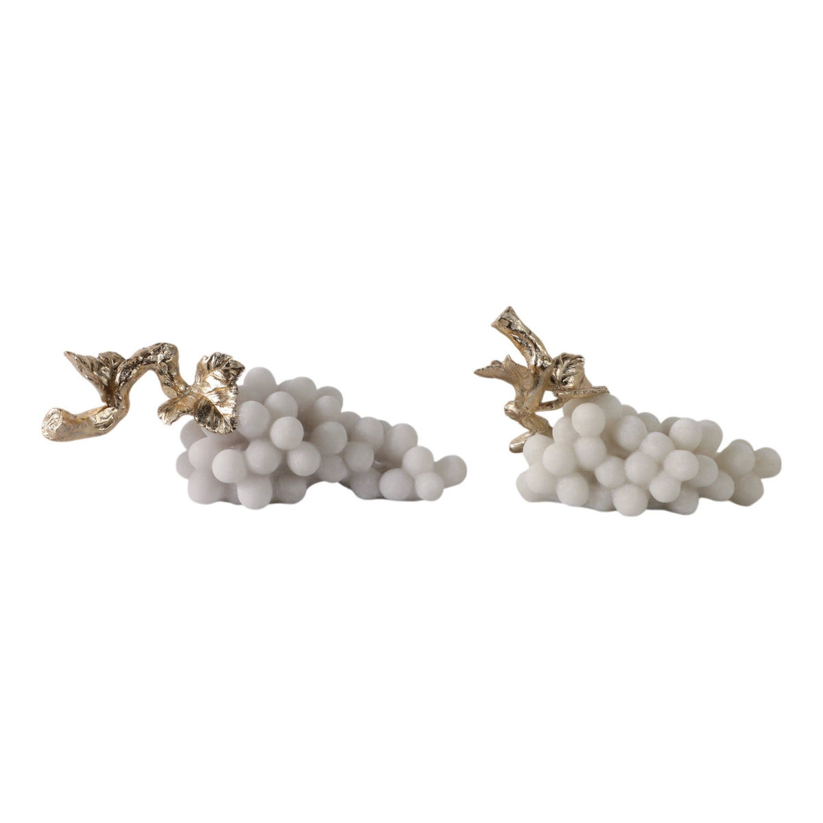 S/2 11/14" Piney Quartz Resin Grapes, White/gold Table Decors| Sagebrook Home