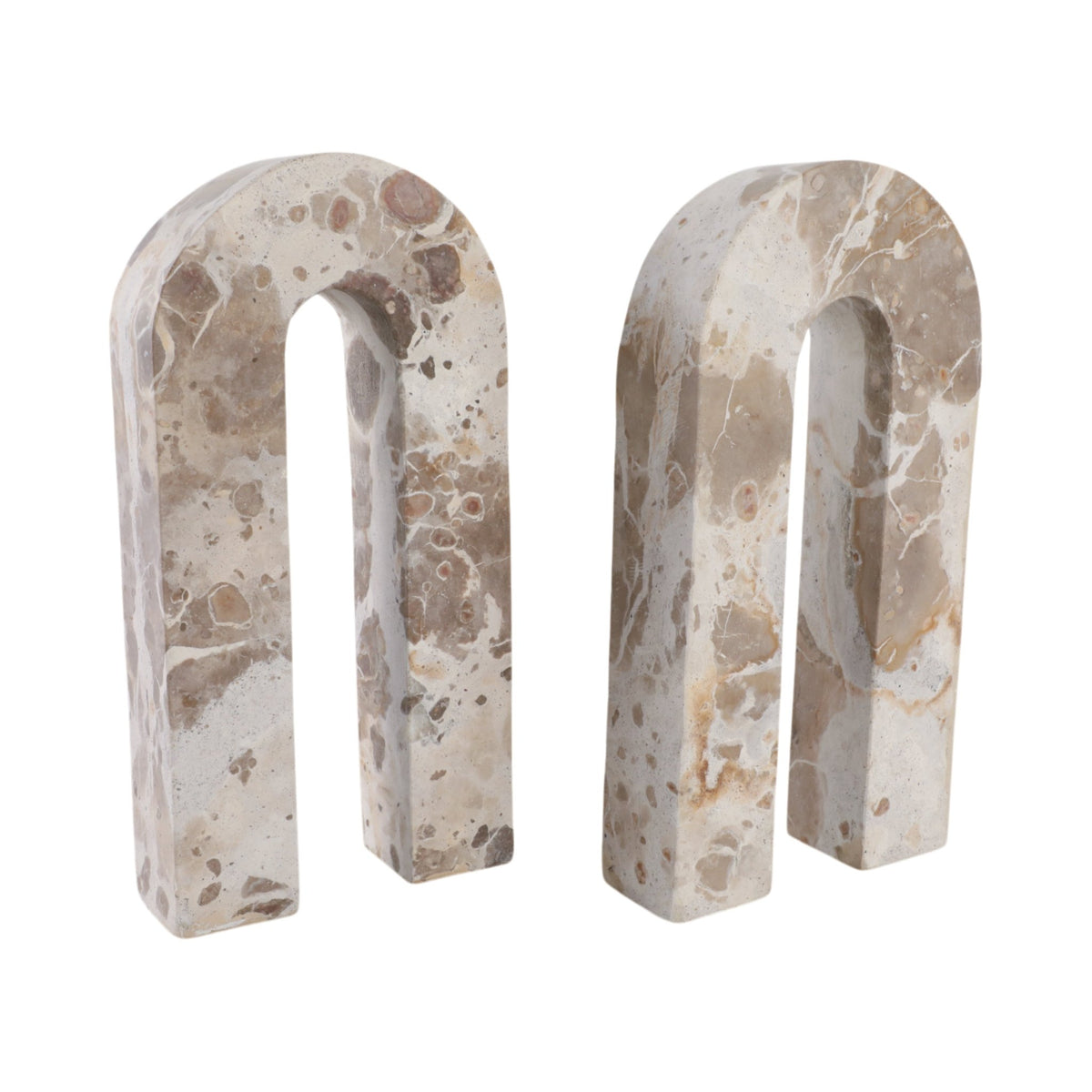 S/2 12" Pompano Beige Marble Arches Table Decors| Sagebrook Home
