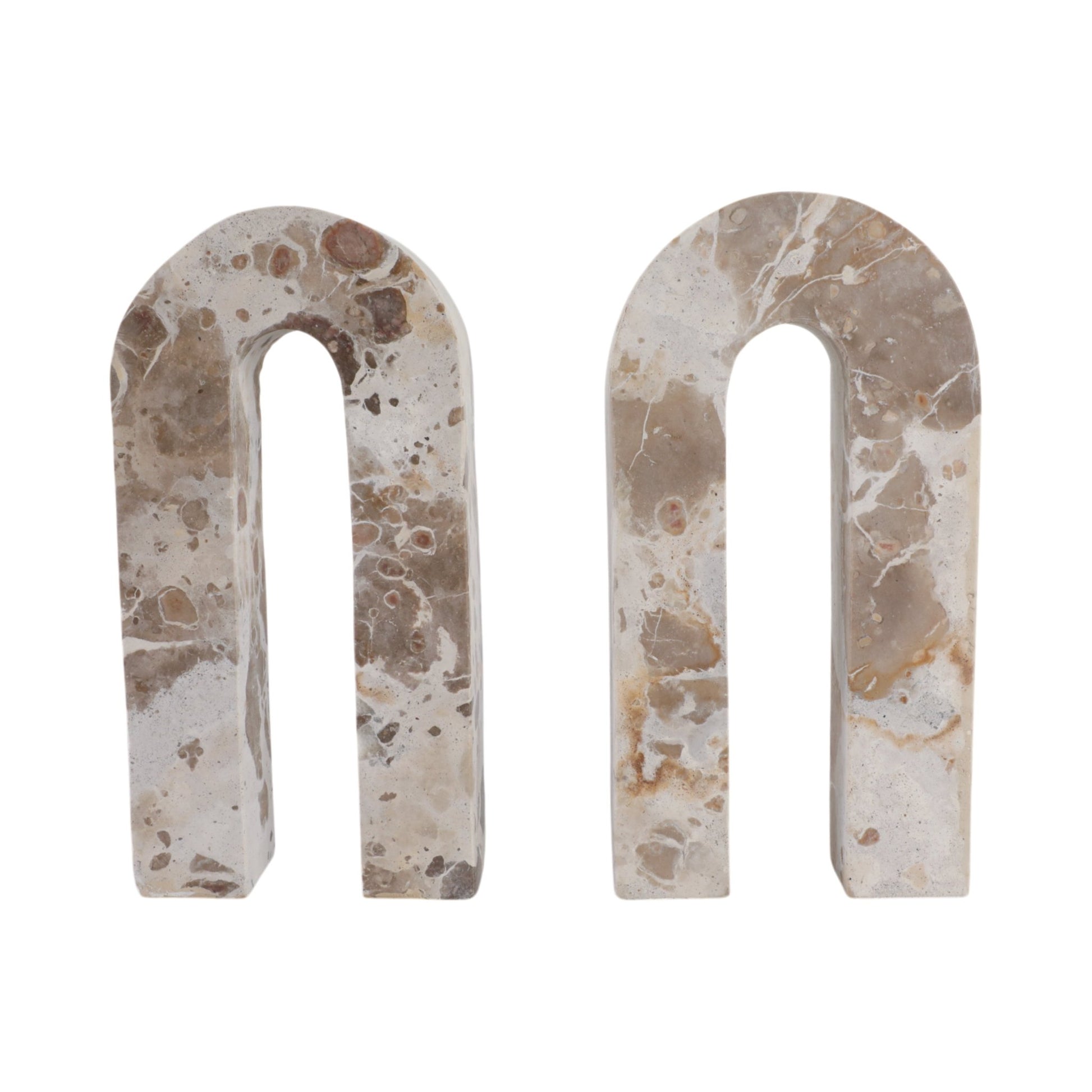 S/2 12" Pompano Beige Marble Arches Table Decors| Sagebrook Home