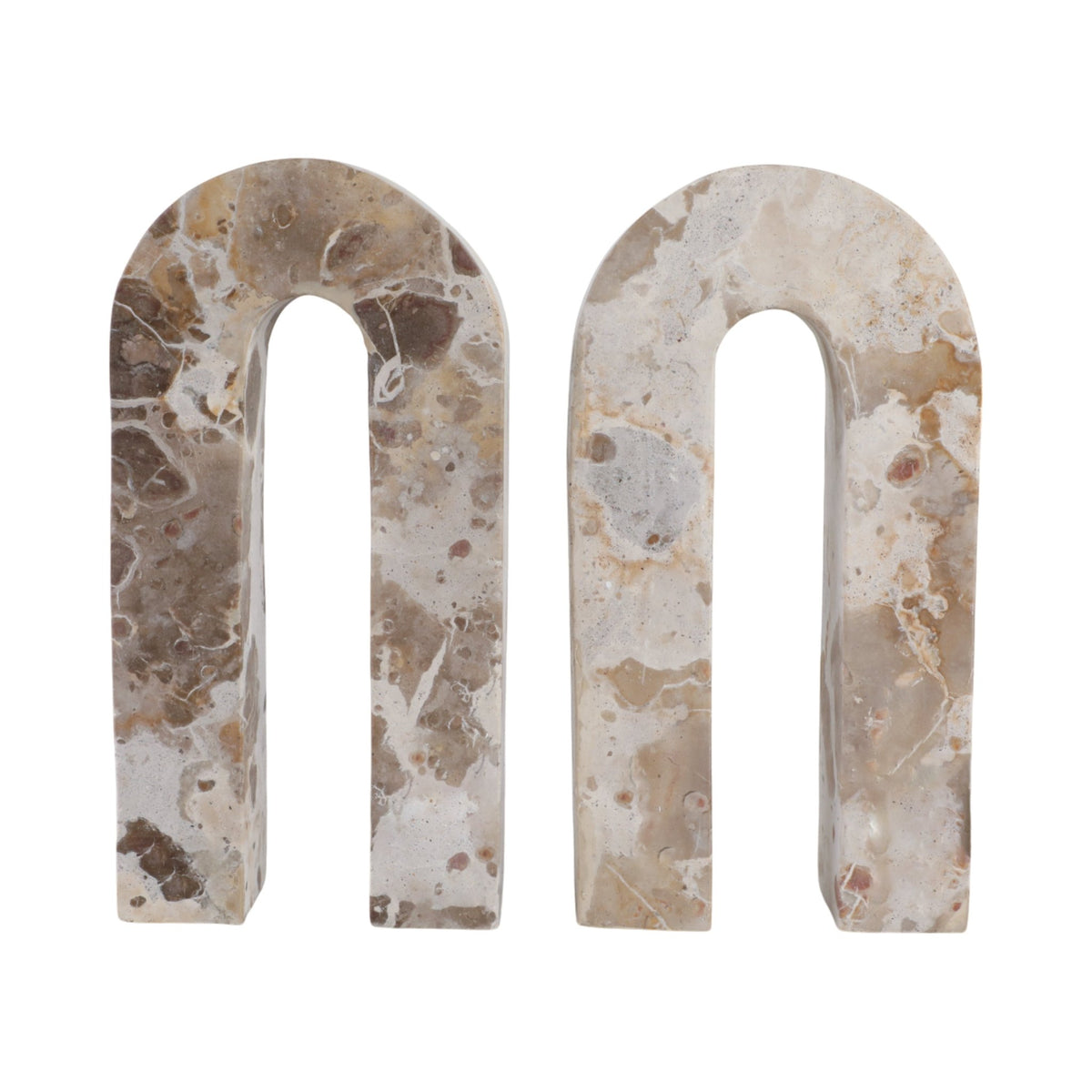 S/2 12" Pompano Beige Marble Arches Table Decors| Sagebrook Home