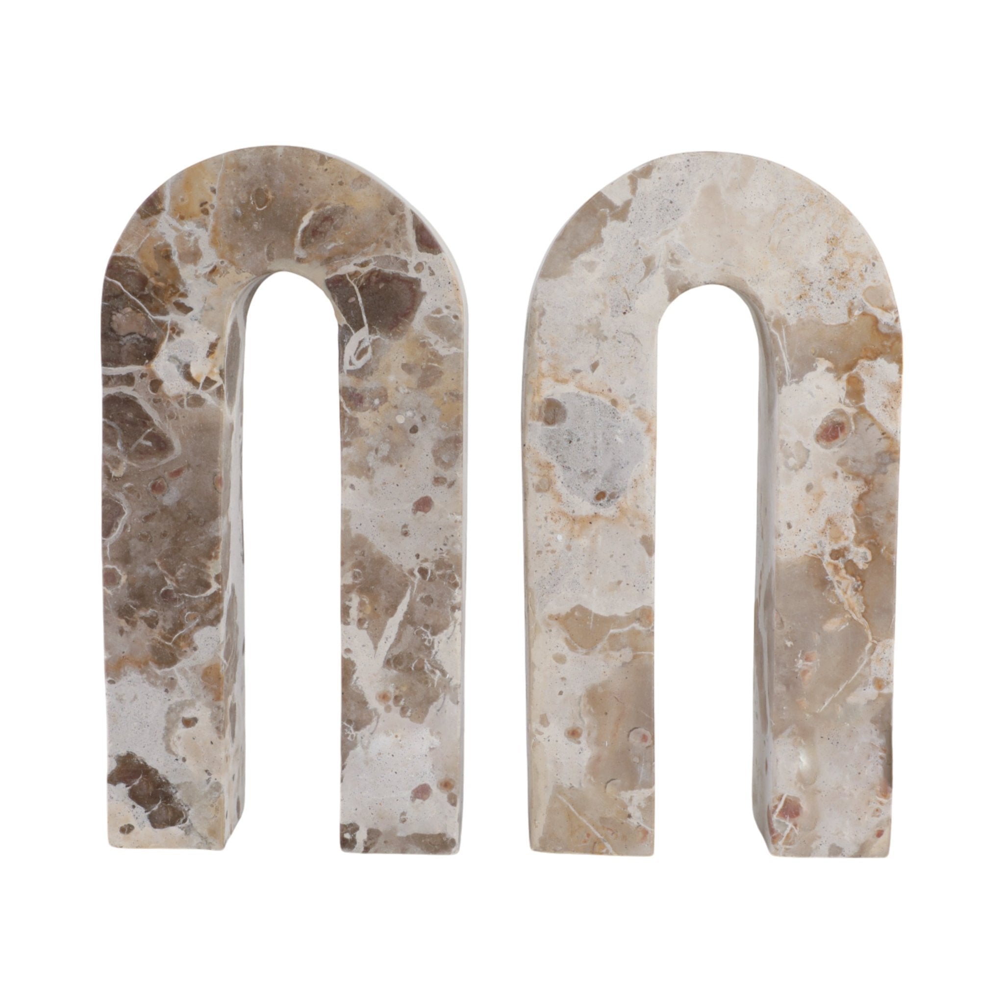 S/2 12" Pompano Beige Marble Arches Table Decors| Sagebrook Home