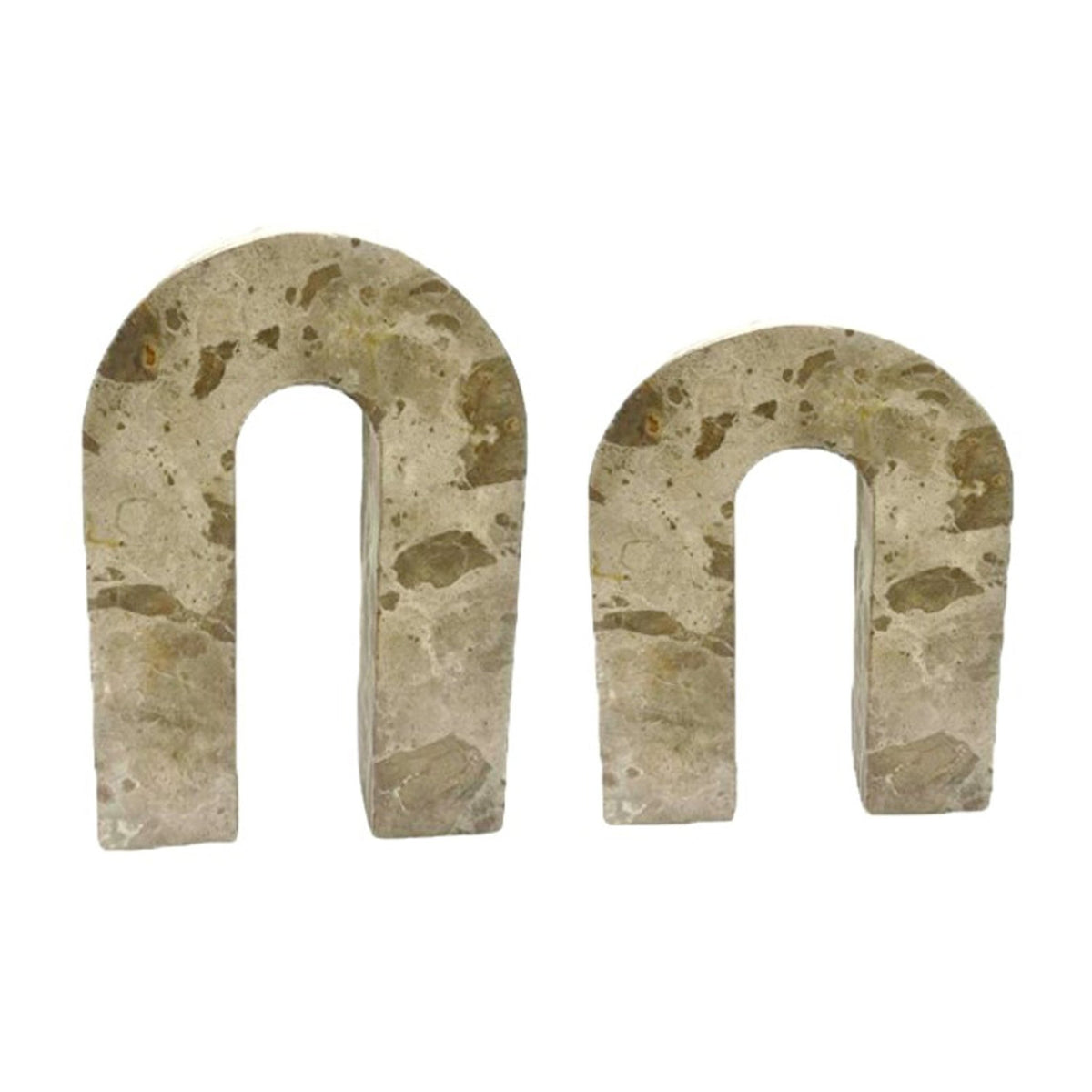 S/2 12" Pompano Beige Marble Arches Table Decors| Sagebrook Home