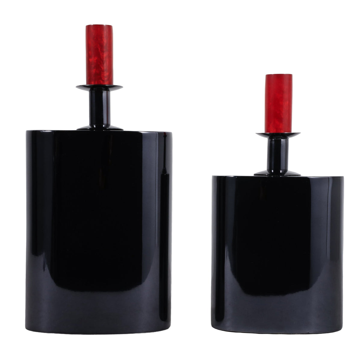 S/2 12/14" CASTALIA BLACK METAL BOTTLES Vases and Jars| Sagebrook Home