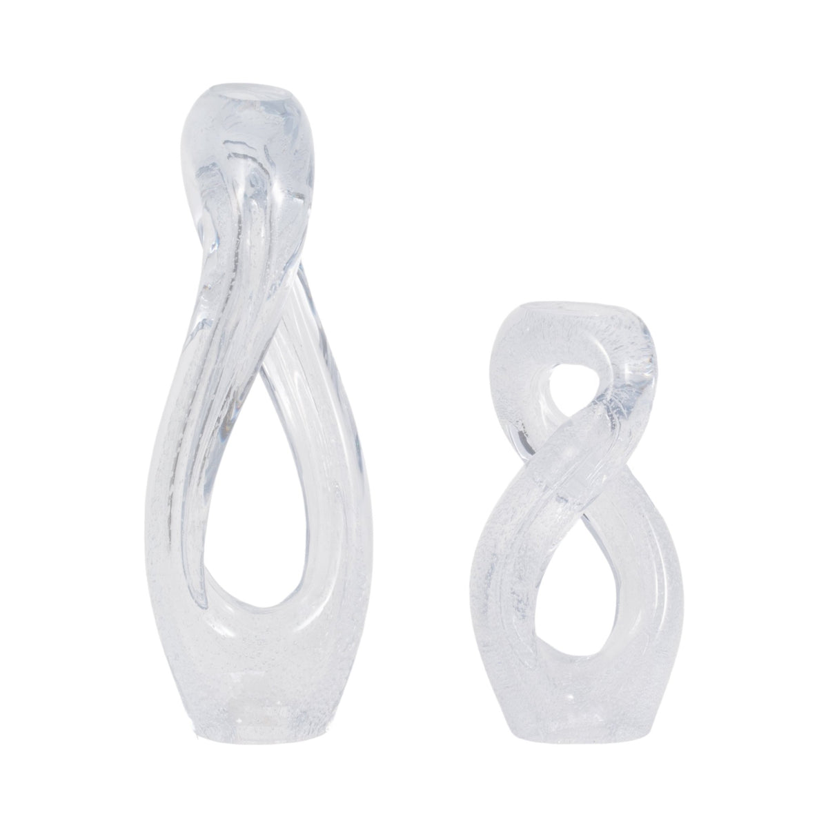 S/2 12/17" Celestine Glass Sculptures, Clear Table Decors| Sagebrook Home