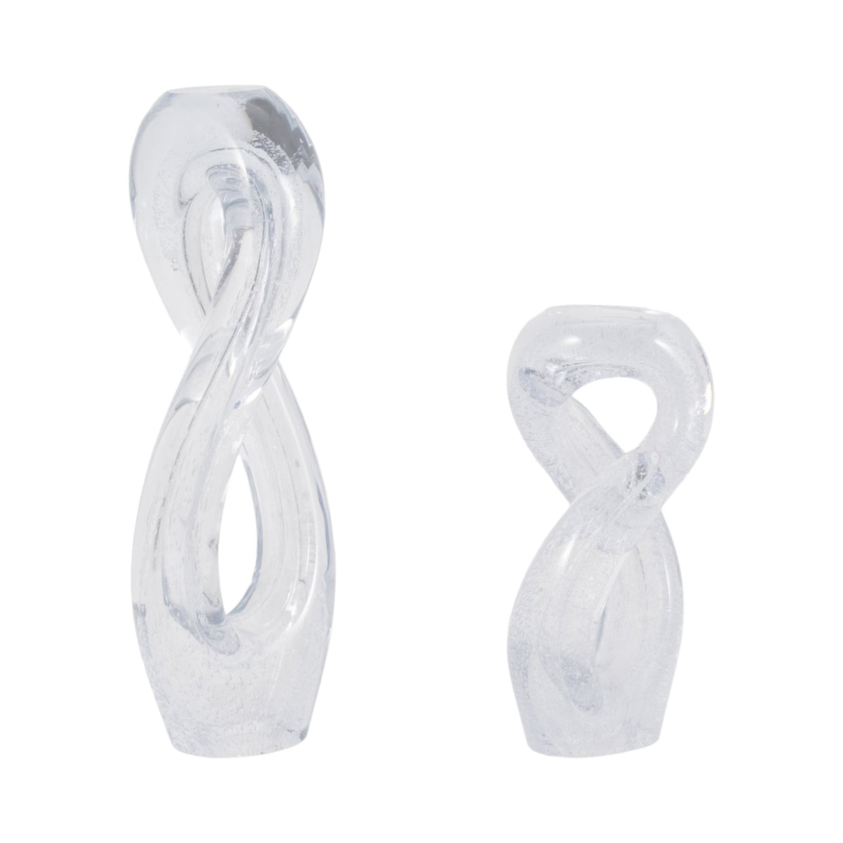 S/2 12/17" Celestine Glass Sculptures, Clear Table Decors| Sagebrook Home