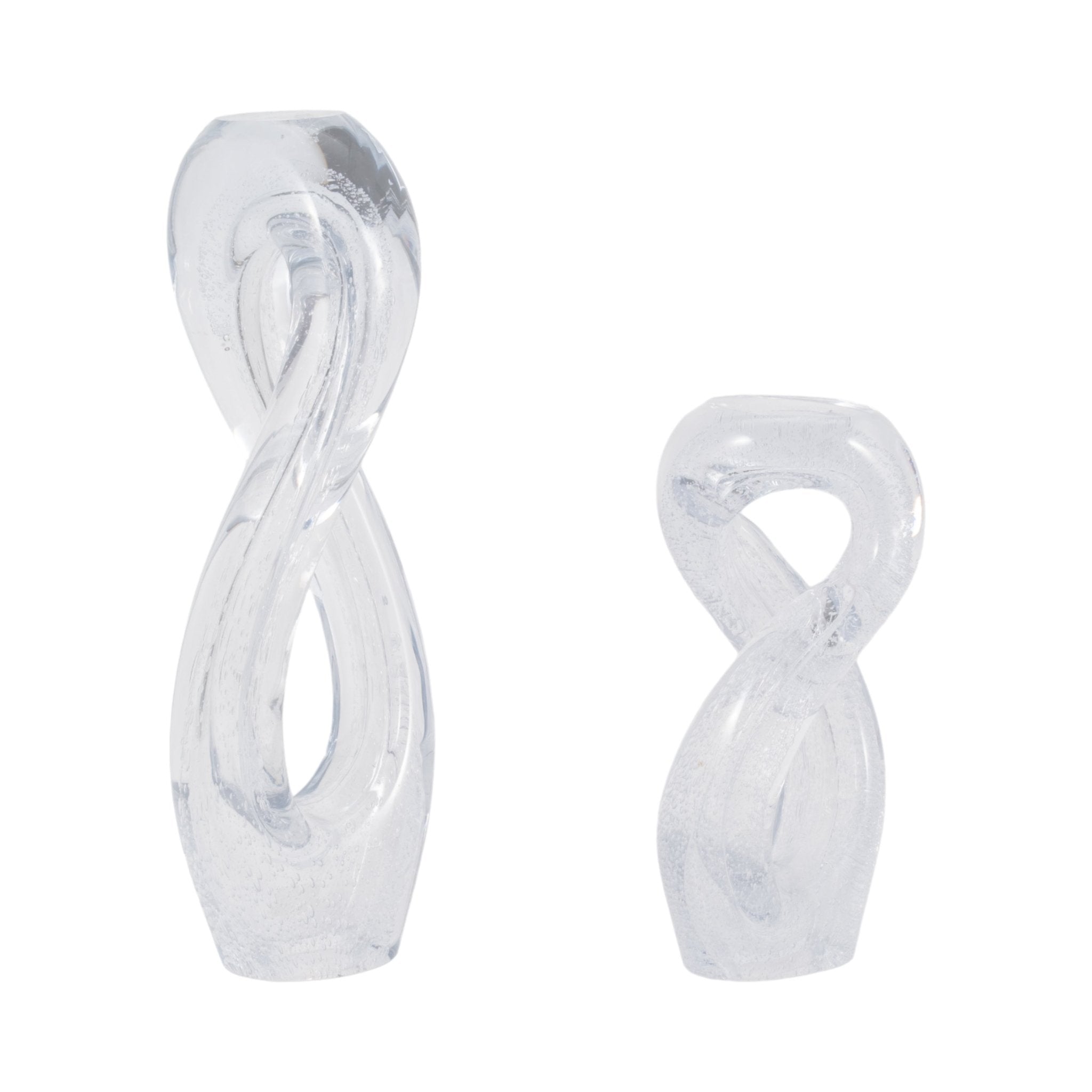 S/2 12/17" Celestine Glass Sculptures, Clear Table Decors| Sagebrook Home