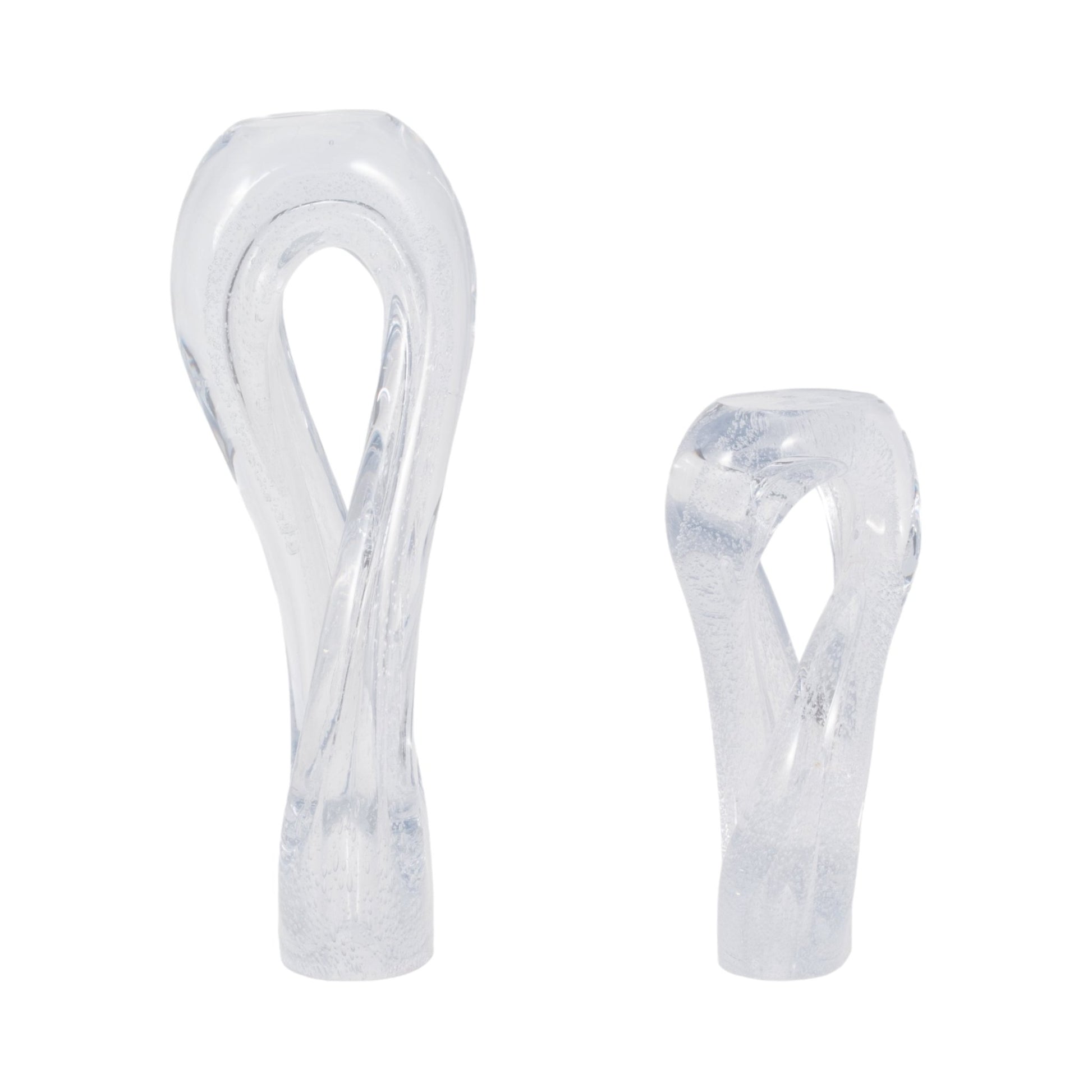 S/2 12/17" Celestine Glass Sculptures, Clear Table Decors| Sagebrook Home
