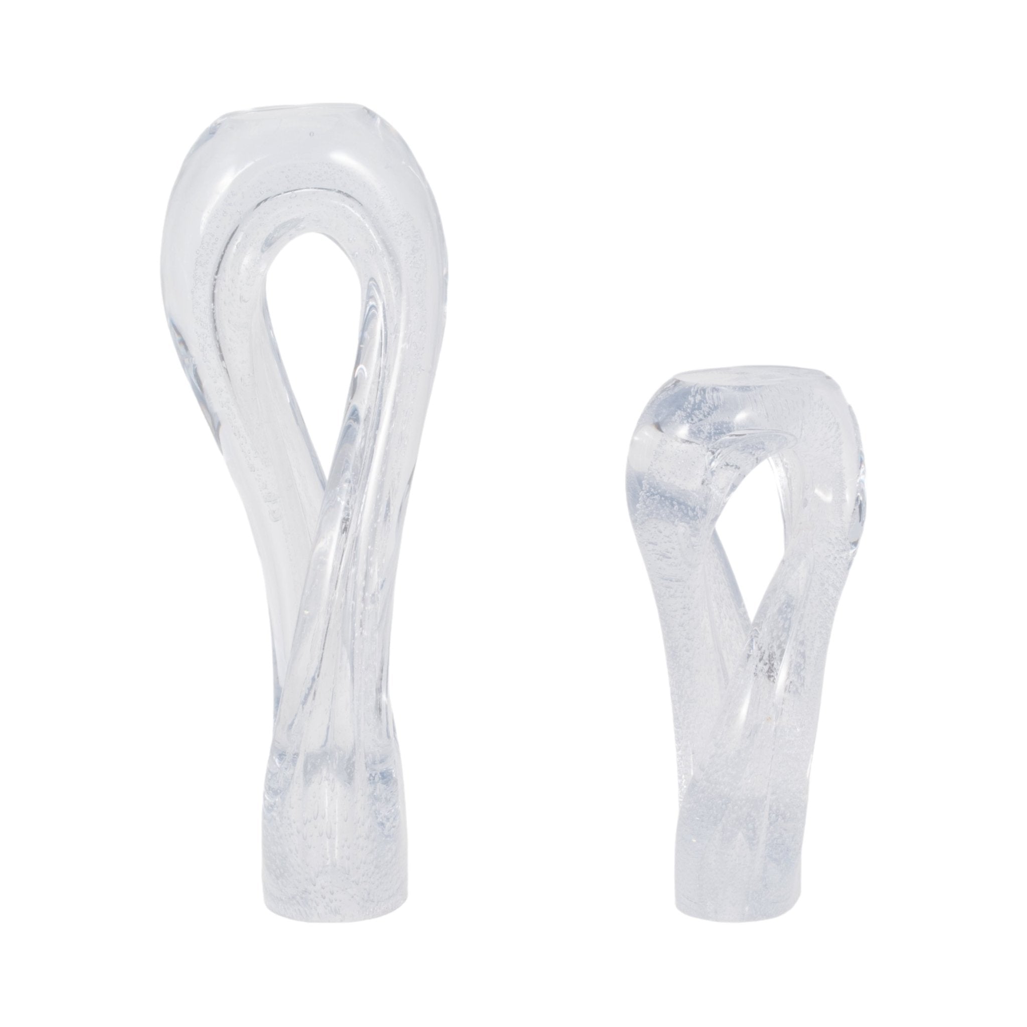 S/2 12/17" Celestine Glass Sculptures, Clear Table Decors| Sagebrook Home