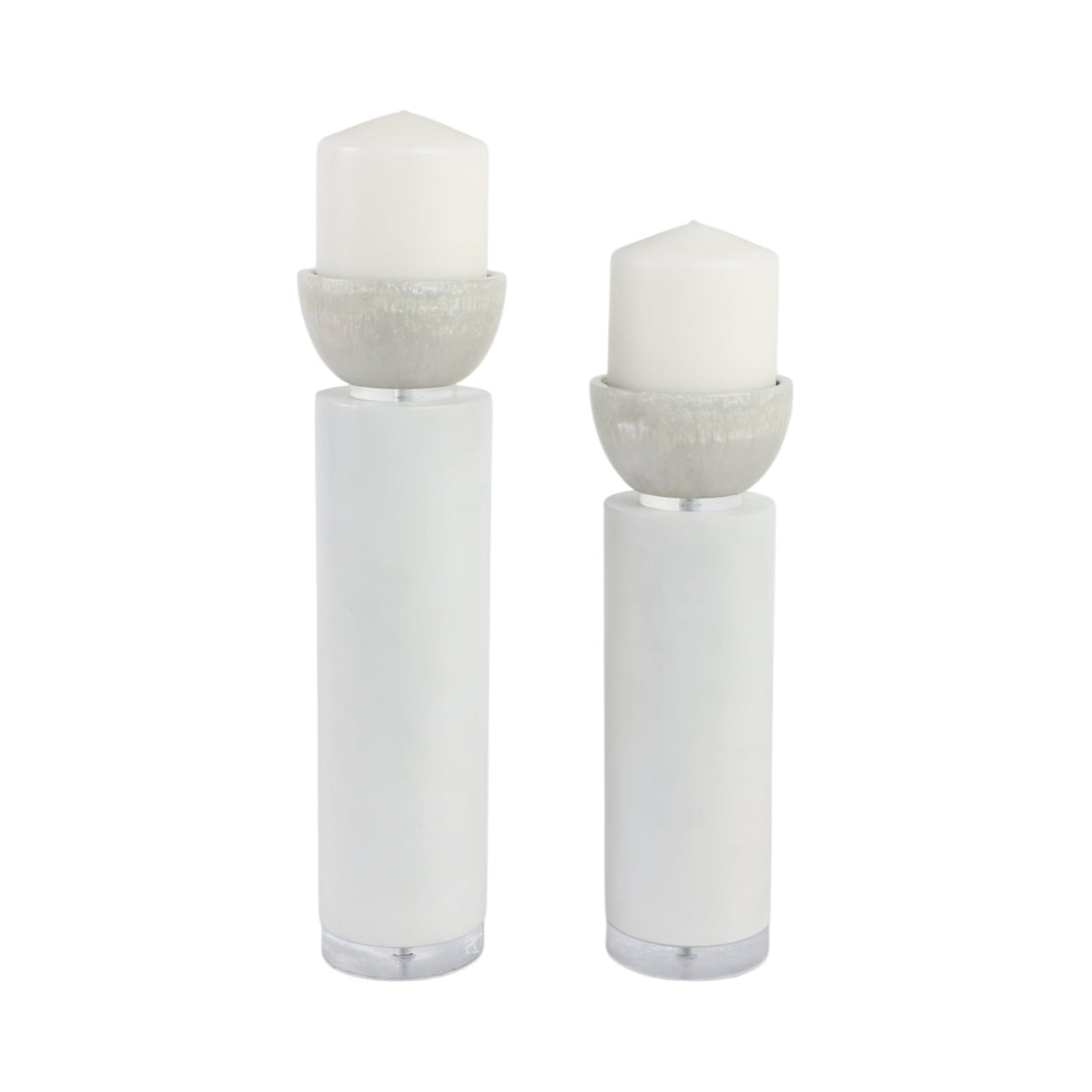 S/2 13/11" Colchester Wood And Mica Resin Candle H Candle Holders| Sagebrook Home