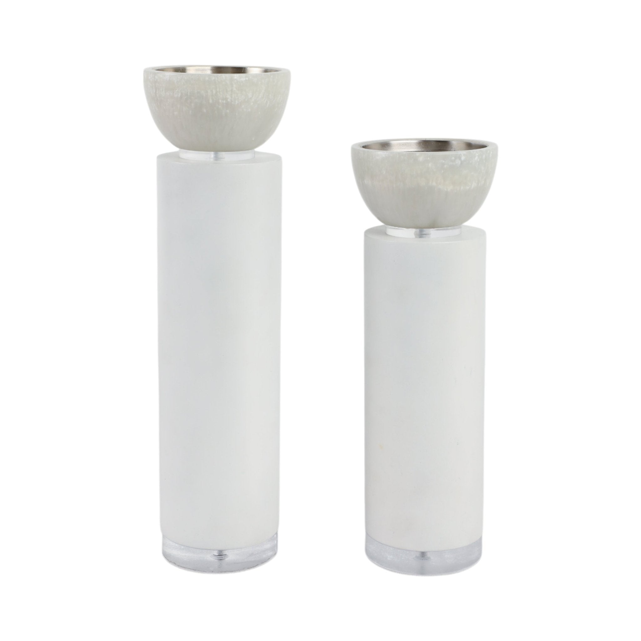 S/2 13/11" Colchester Wood And Mica Resin Candle H Candle Holders| Sagebrook Home