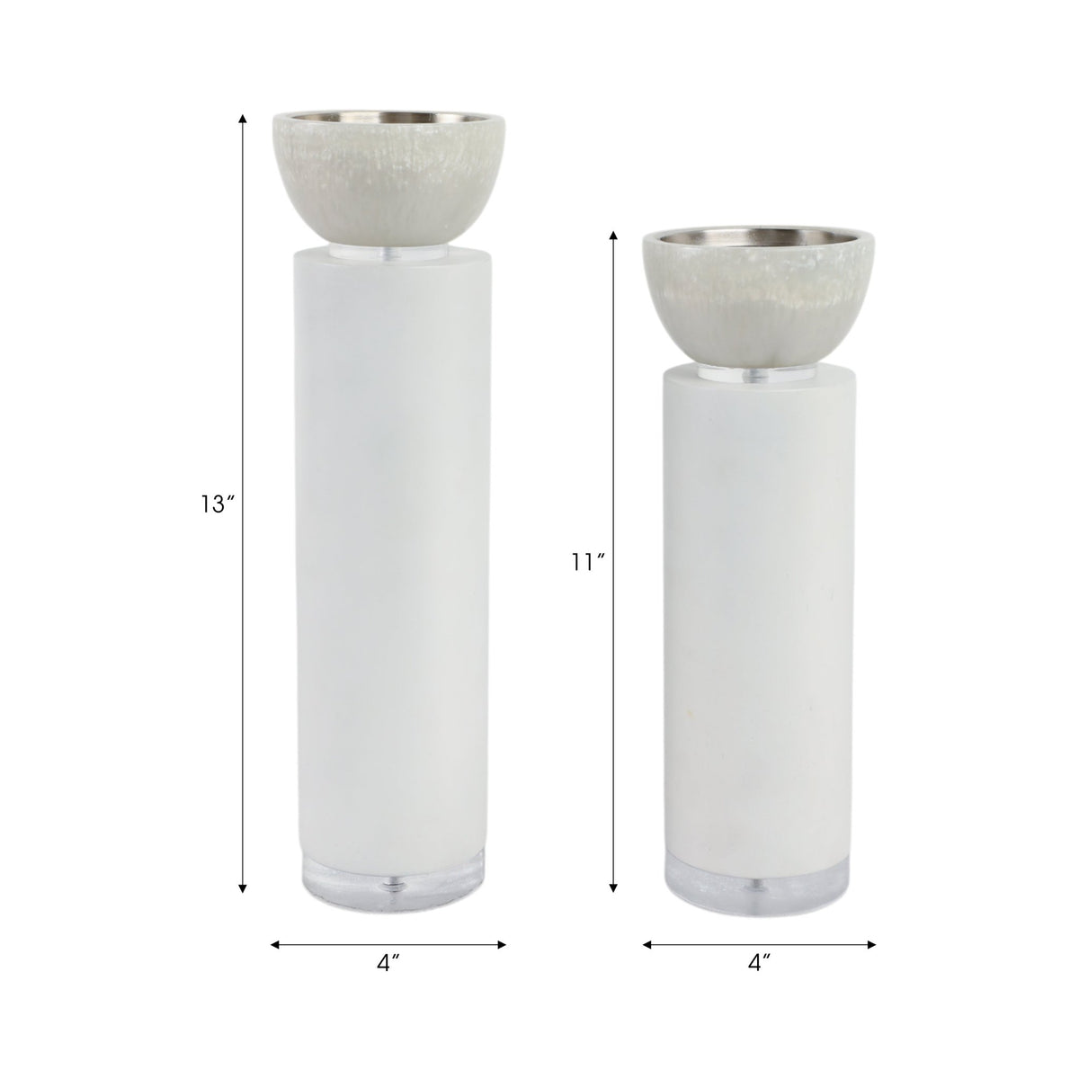 S/2 13/11" Colchester Wood And Mica Resin Candle H Candle Holders| Sagebrook Home