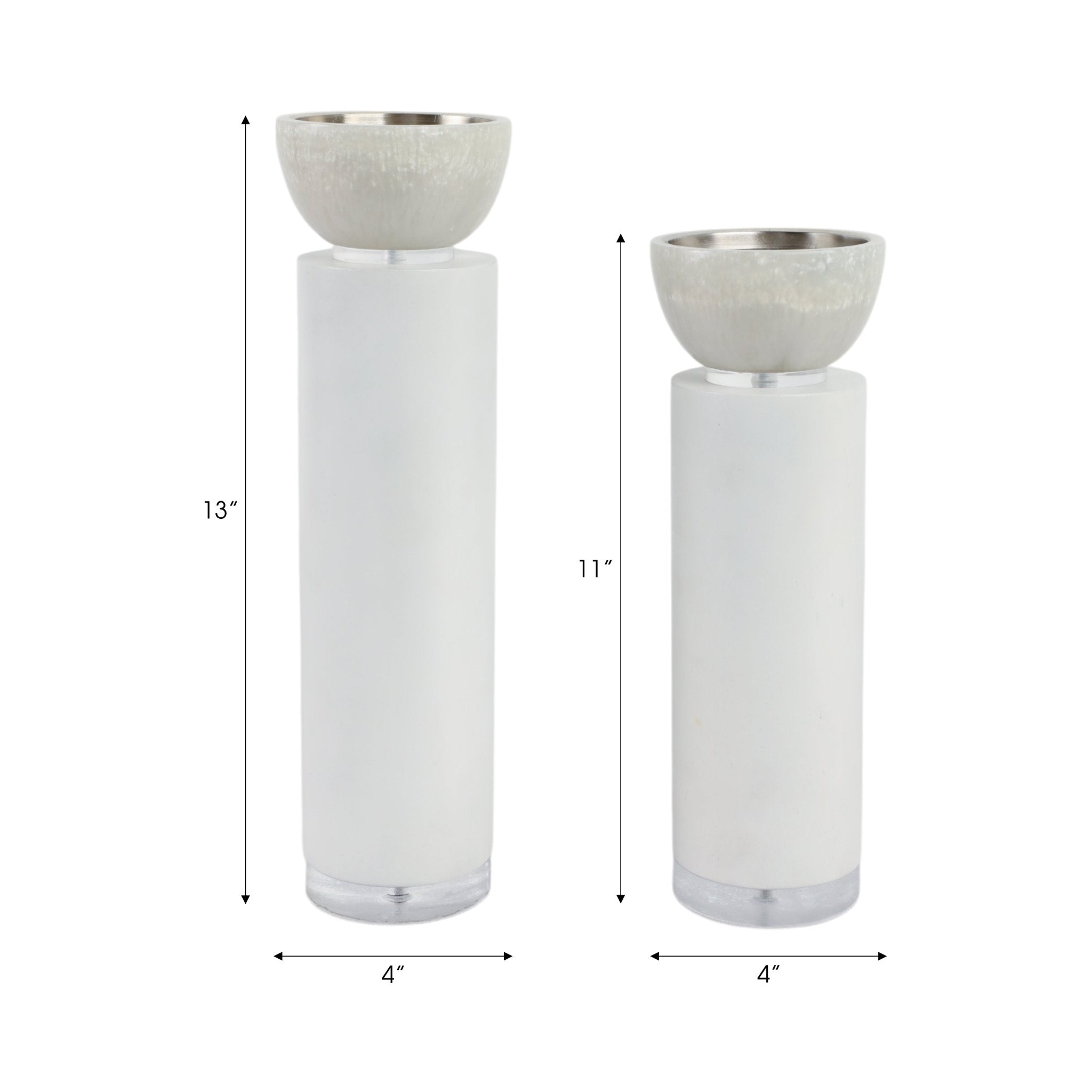 S/2 13/11" Colchester Wood And Mica Resin Candle H Candle Holders| Sagebrook Home