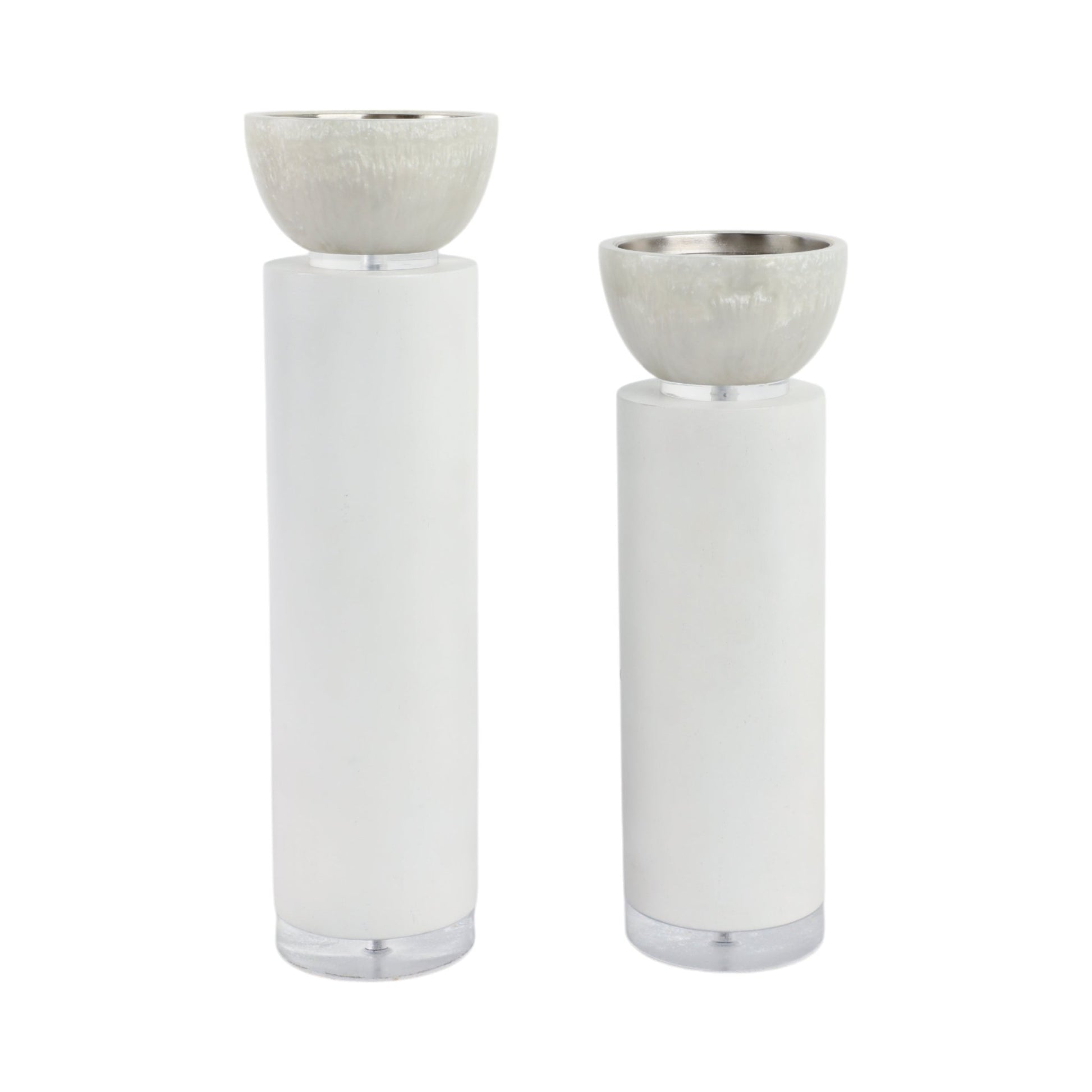 S/2 13/11" Colchester Wood And Mica Resin Candle H Candle Holders| Sagebrook Home