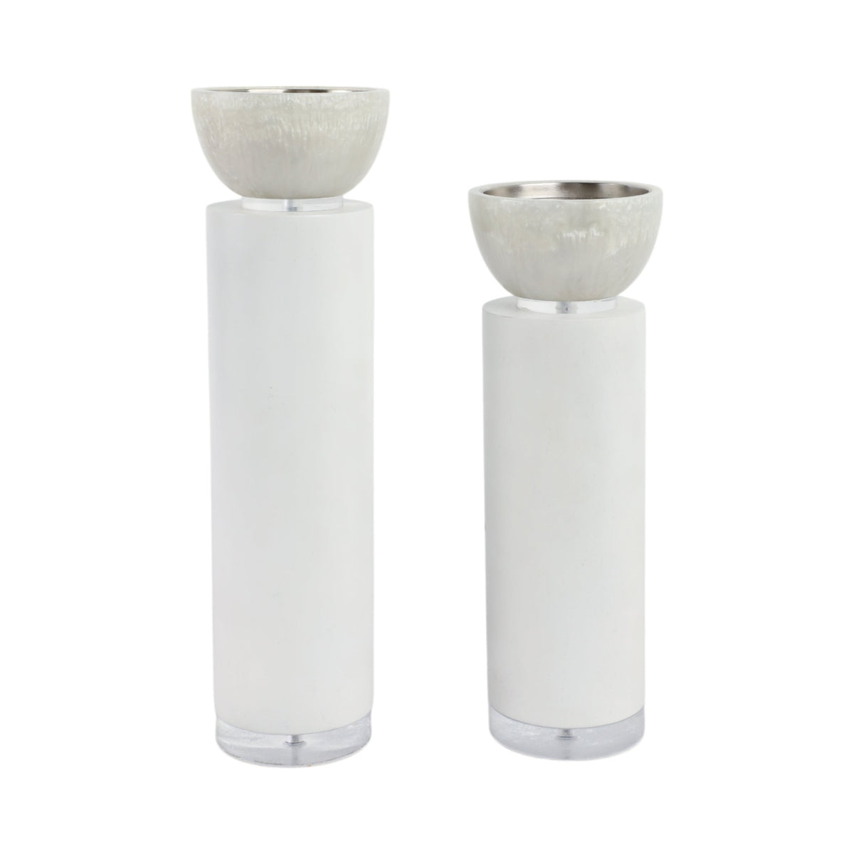 S/2 13/11" Colchester Wood And Mica Resin Candle H Candle Holders| Sagebrook Home