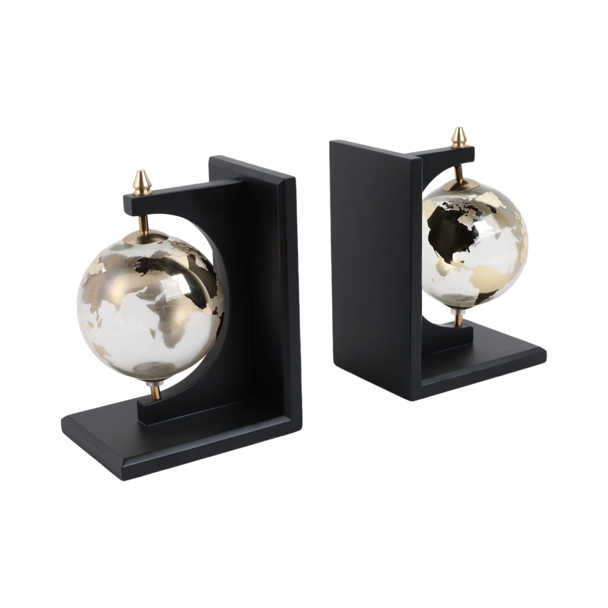 S/2 14" Bardot Glass Globe Bookends Table Decors| Sagebrook Home
