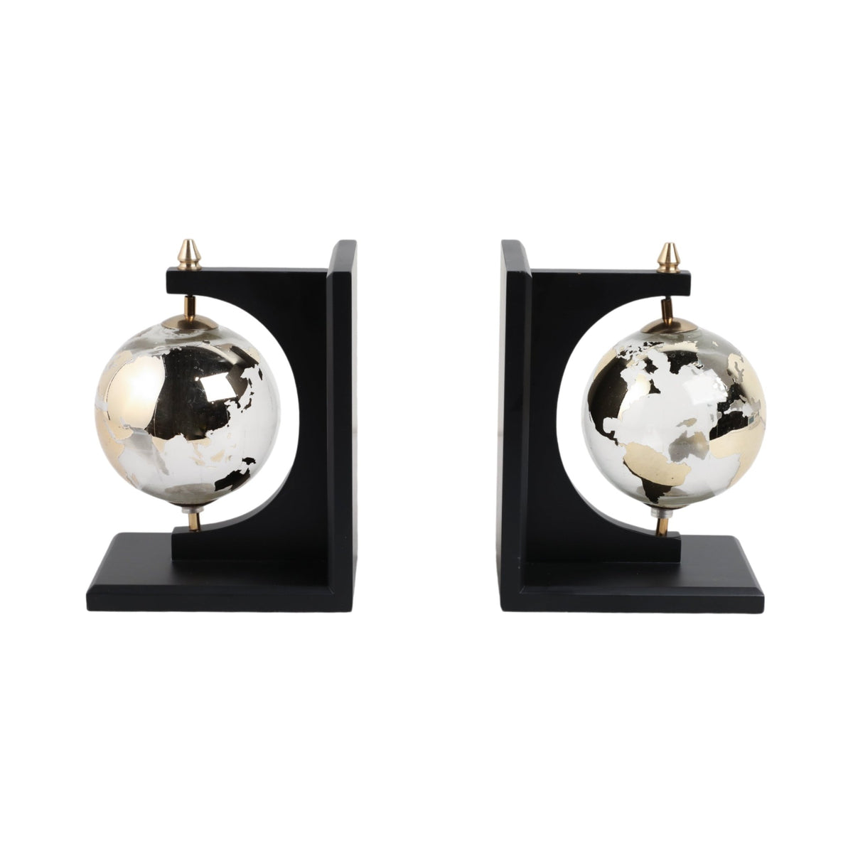 S/2 14" Bardot Glass Globe Bookends Table Decors| Sagebrook Home
