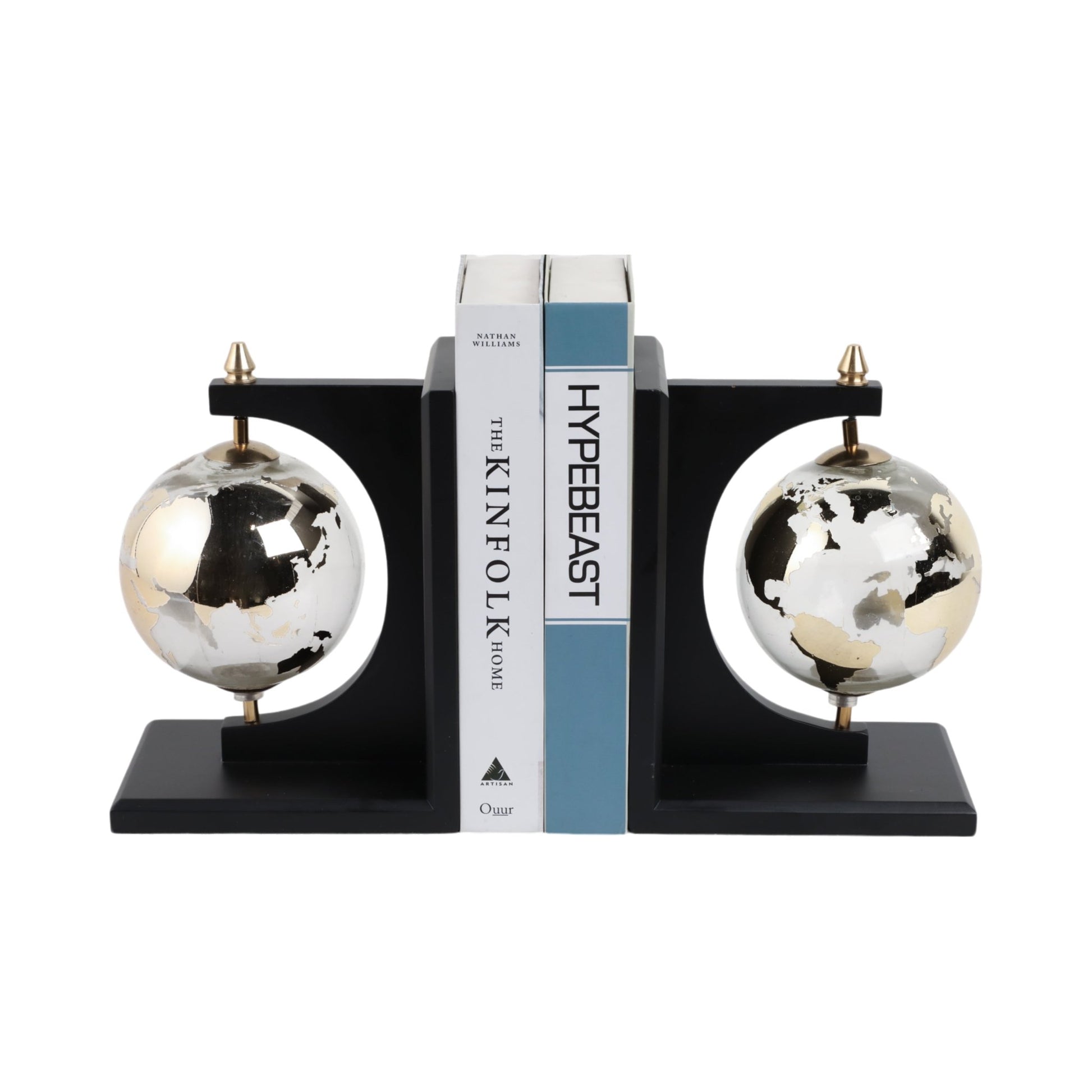 S/2 14" Bardot Glass Globe Bookends Table Decors| Sagebrook Home