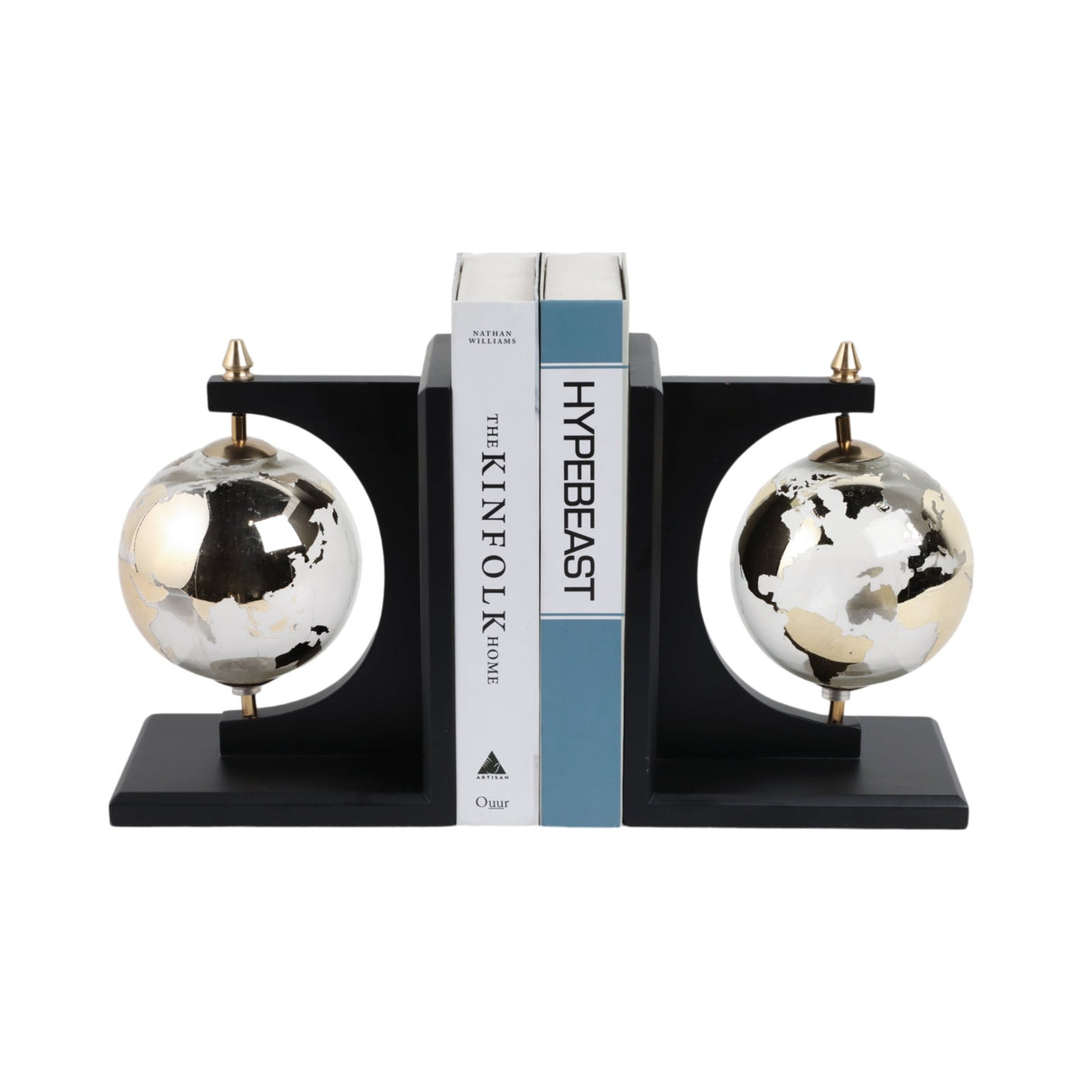 S/2 14" Bardot Glass Globe Bookends Table Decors| Sagebrook Home