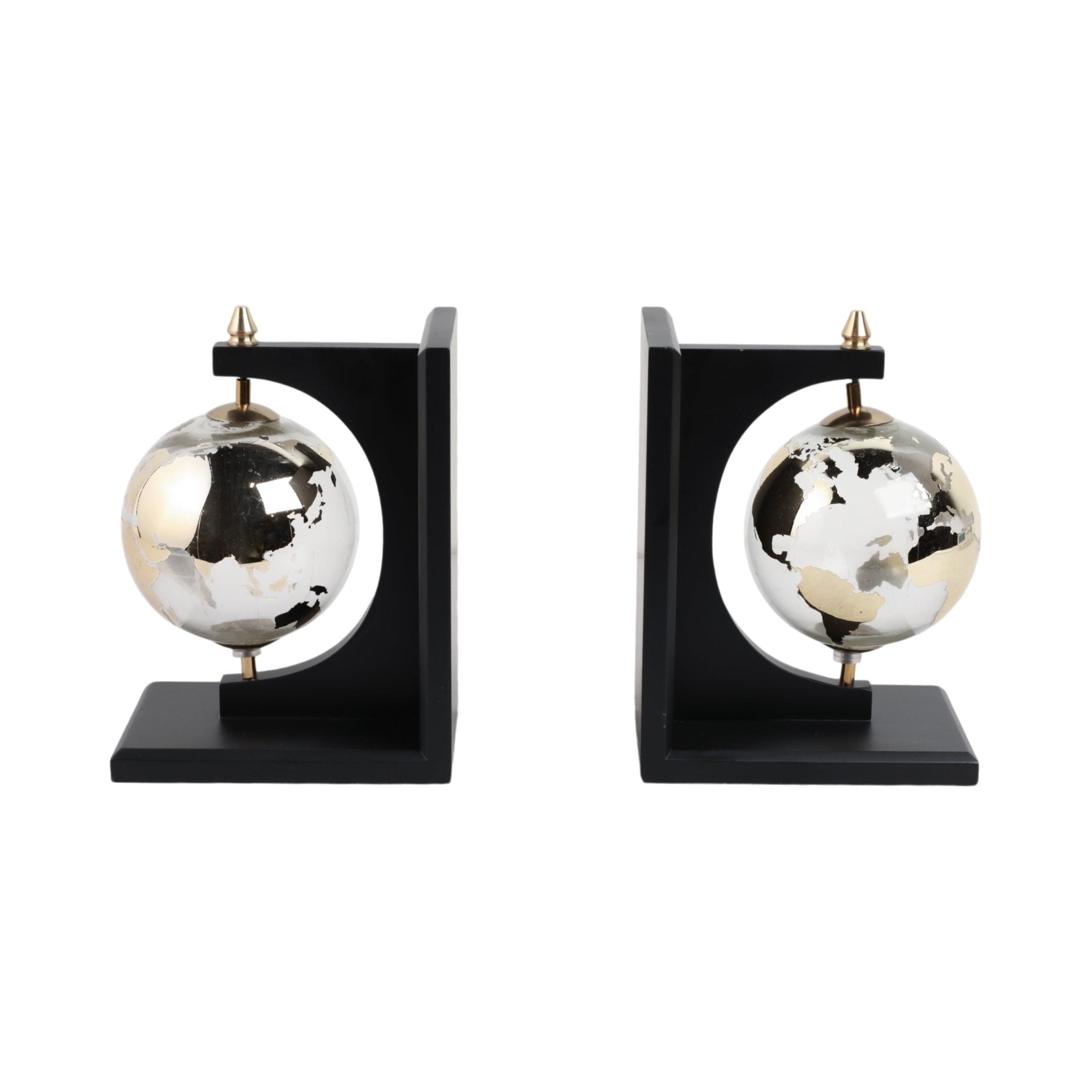S/2 14" Bardot Glass Globe Bookends Table Decors| Sagebrook Home