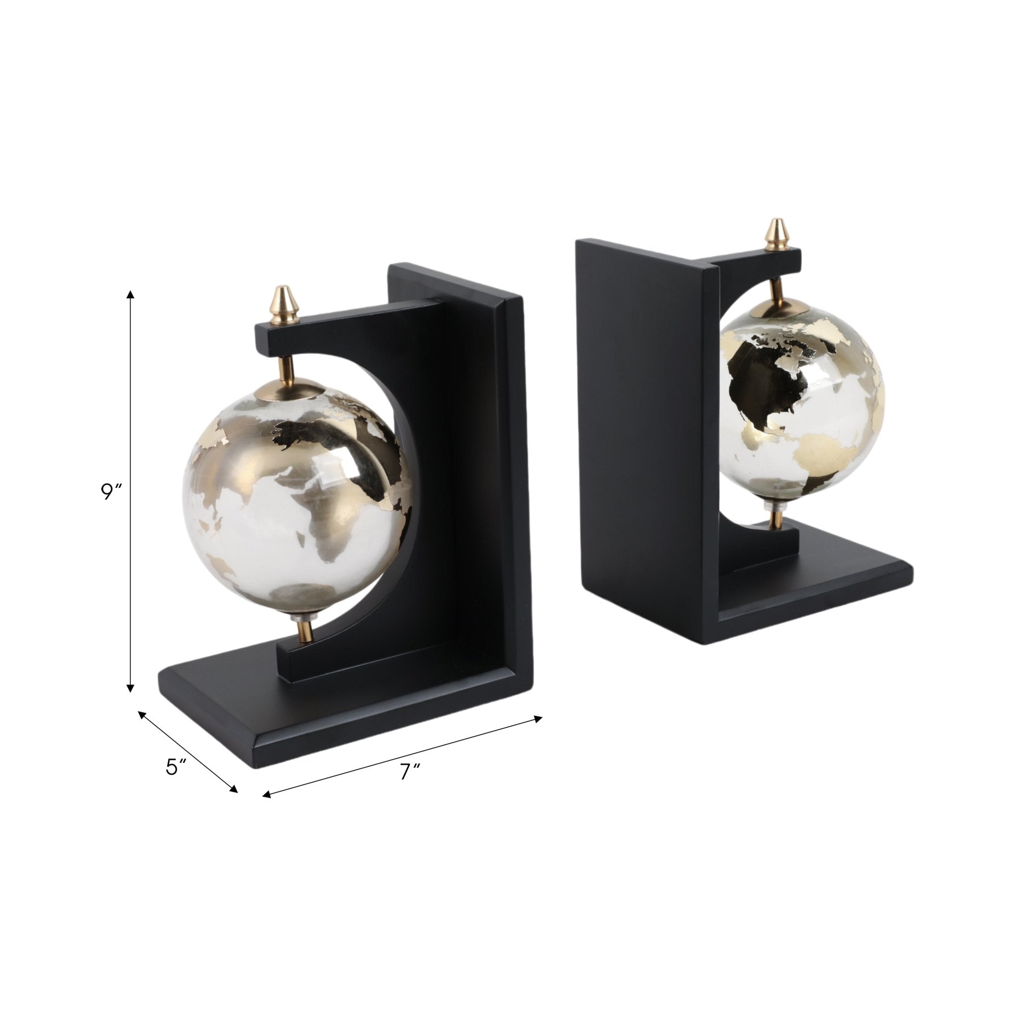S/2 14" Bardot Glass Globe Bookends Table Decors| Sagebrook Home