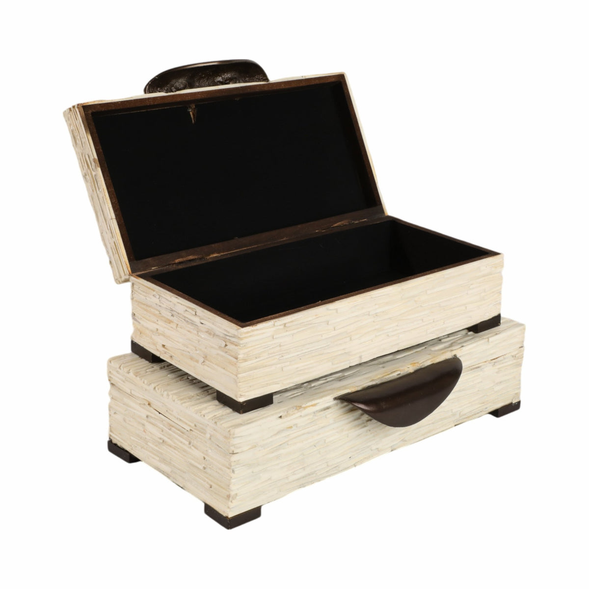 S/2 14/16" Hadwin Resin Cream Boxes Table Decors| Sagebrook Home