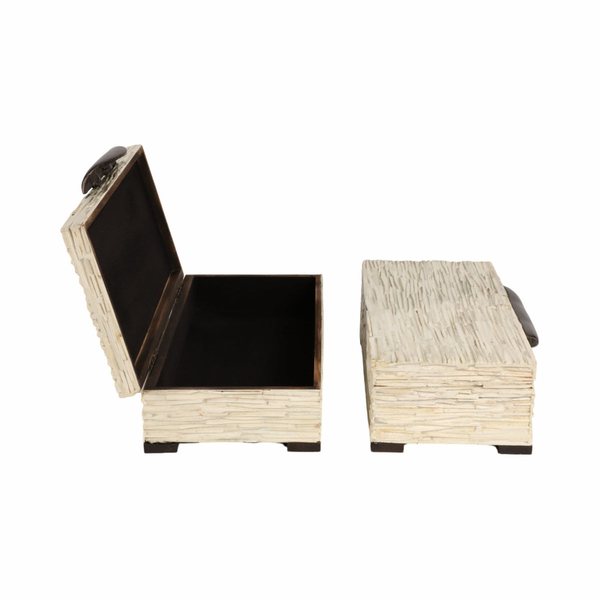 S/2 14/16" Hadwin Resin Cream Boxes Table Decors| Sagebrook Home