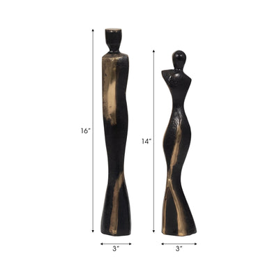 S/2 14/16" Torren Couple Statuary, Bronze - Al Rugaib Furniture