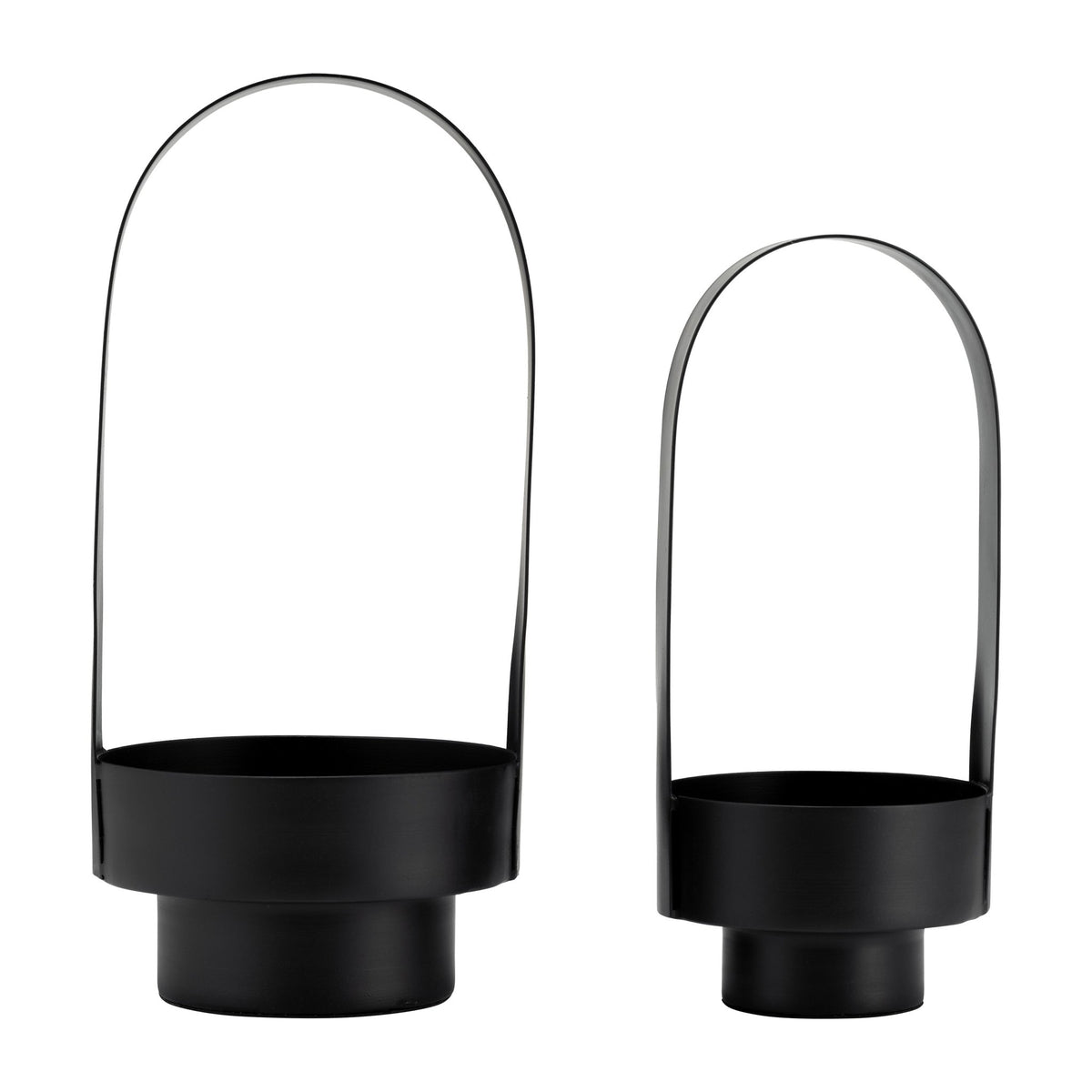 S/2 14/17", METAL LANTERN, BLACK Candle Holders| Sagebrook Home