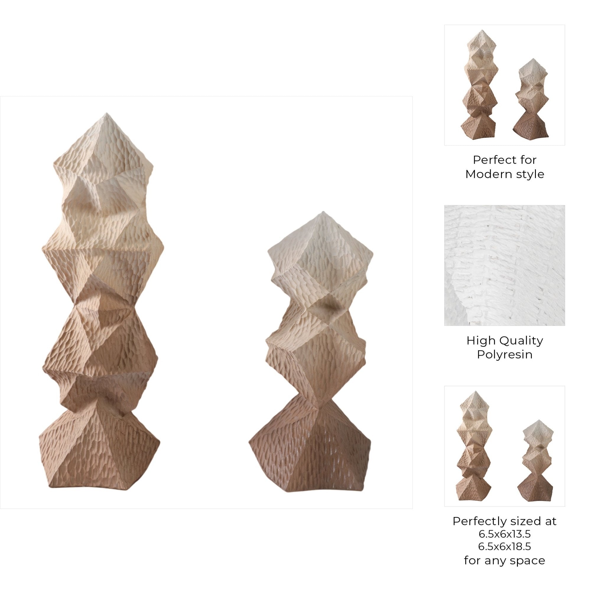 S/2 14/19" Kirby Abstract Ombre Statuary Table Decors| Sagebrook Home
