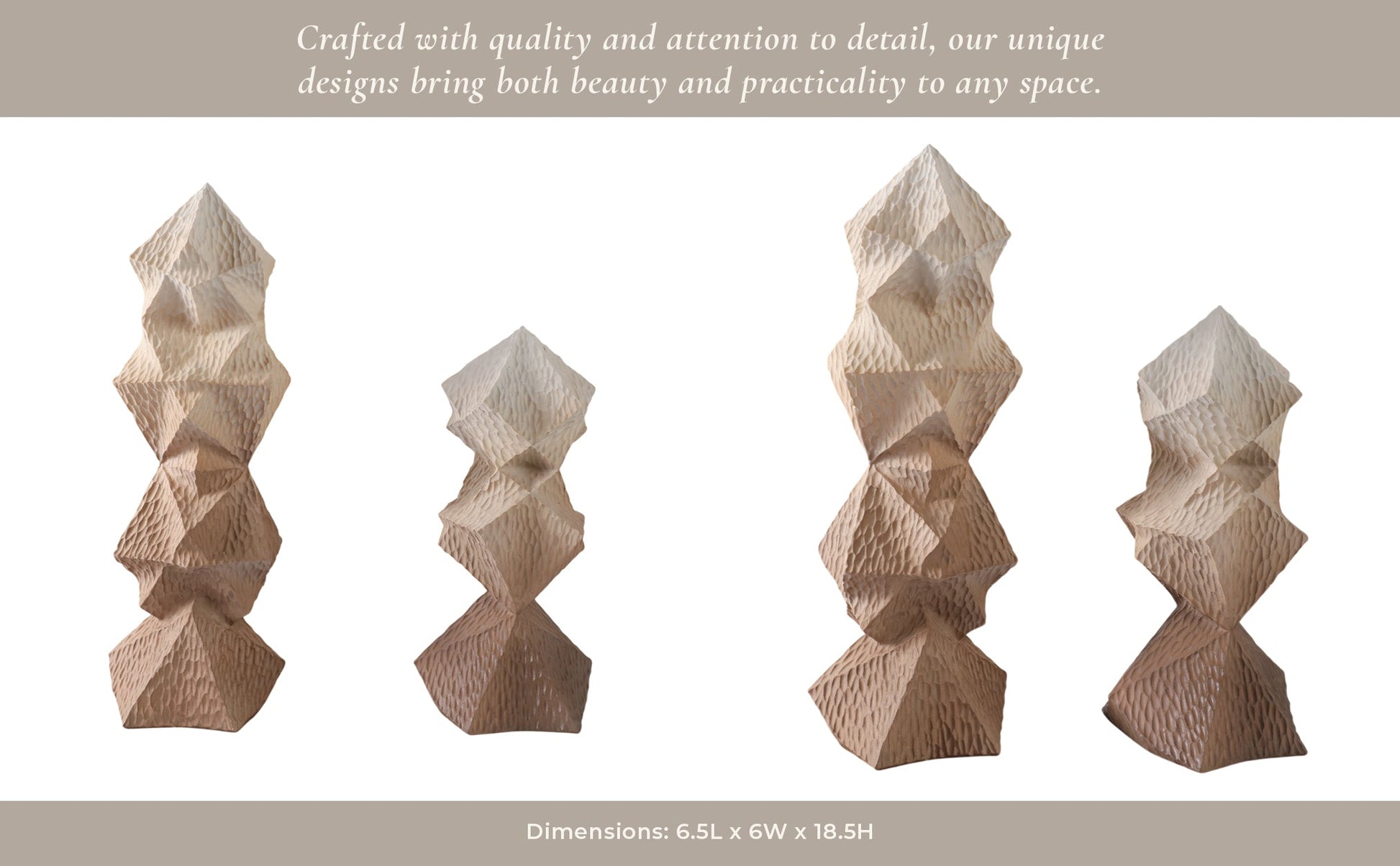 S/2 14/19" Kirby Abstract Ombre Statuary Table Decors| Sagebrook Home