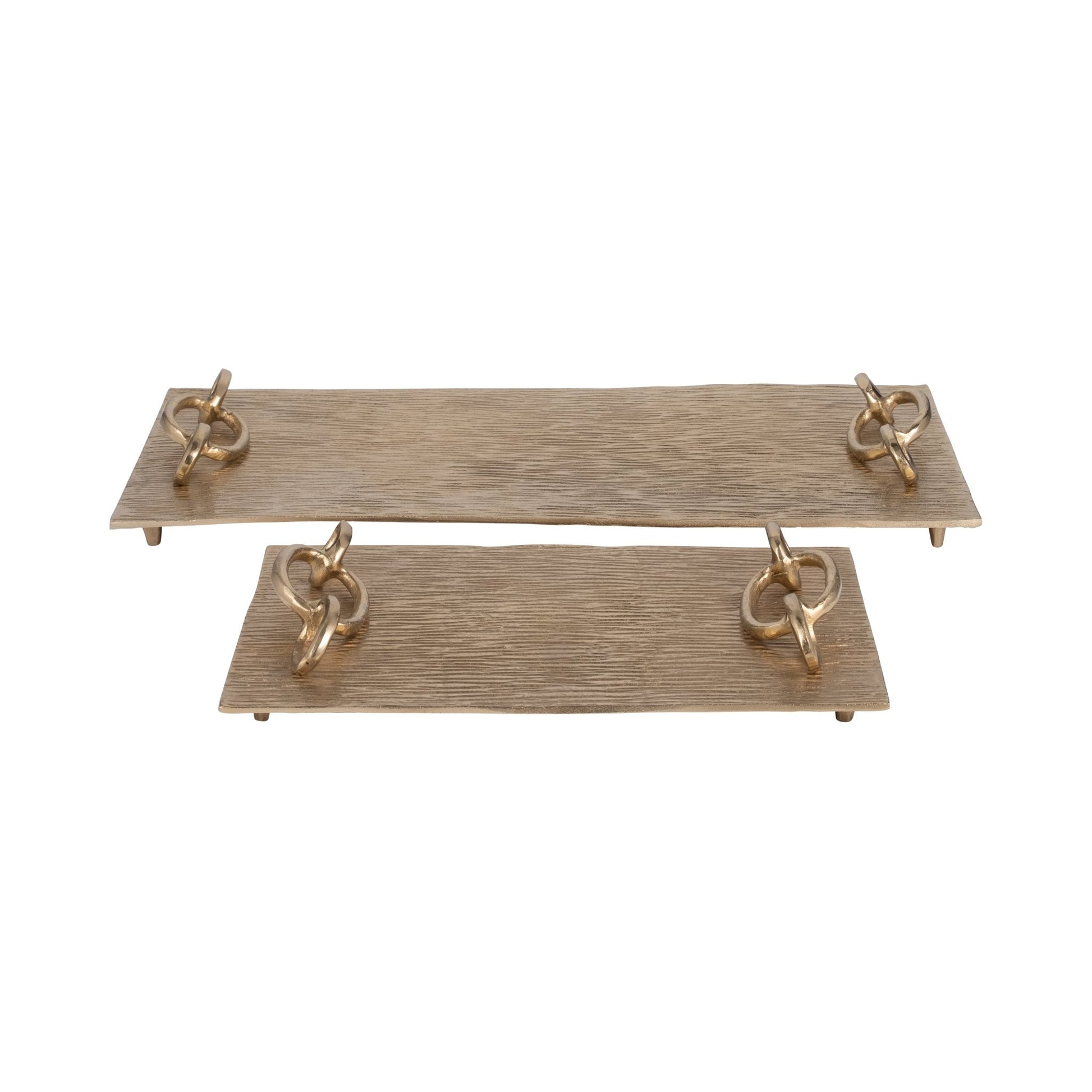 S/2 14/21" Rada Gold Link Trays Table Decors| Sagebrook Home