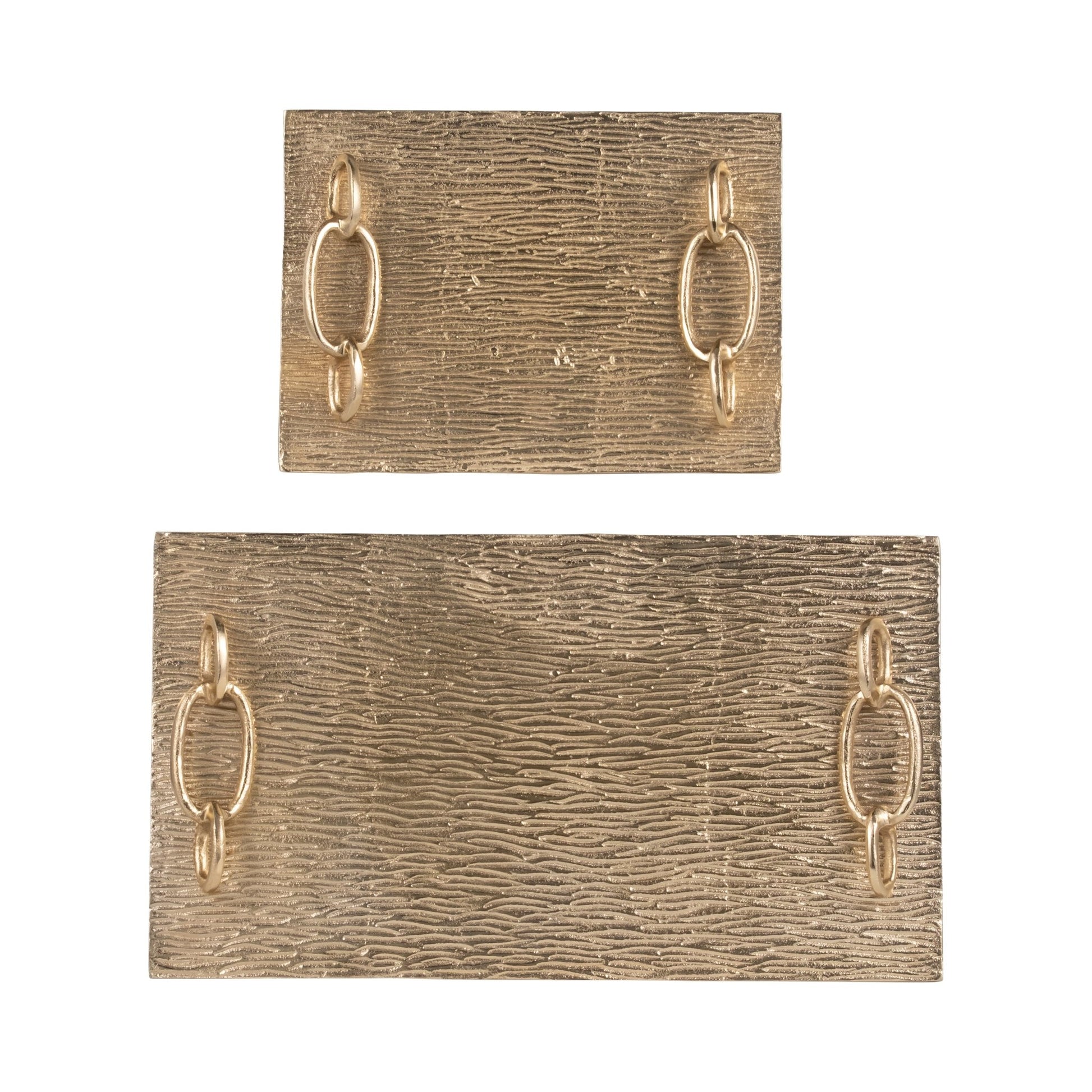 S/2 14/21" Rada Gold Link Trays Table Decors| Sagebrook Home