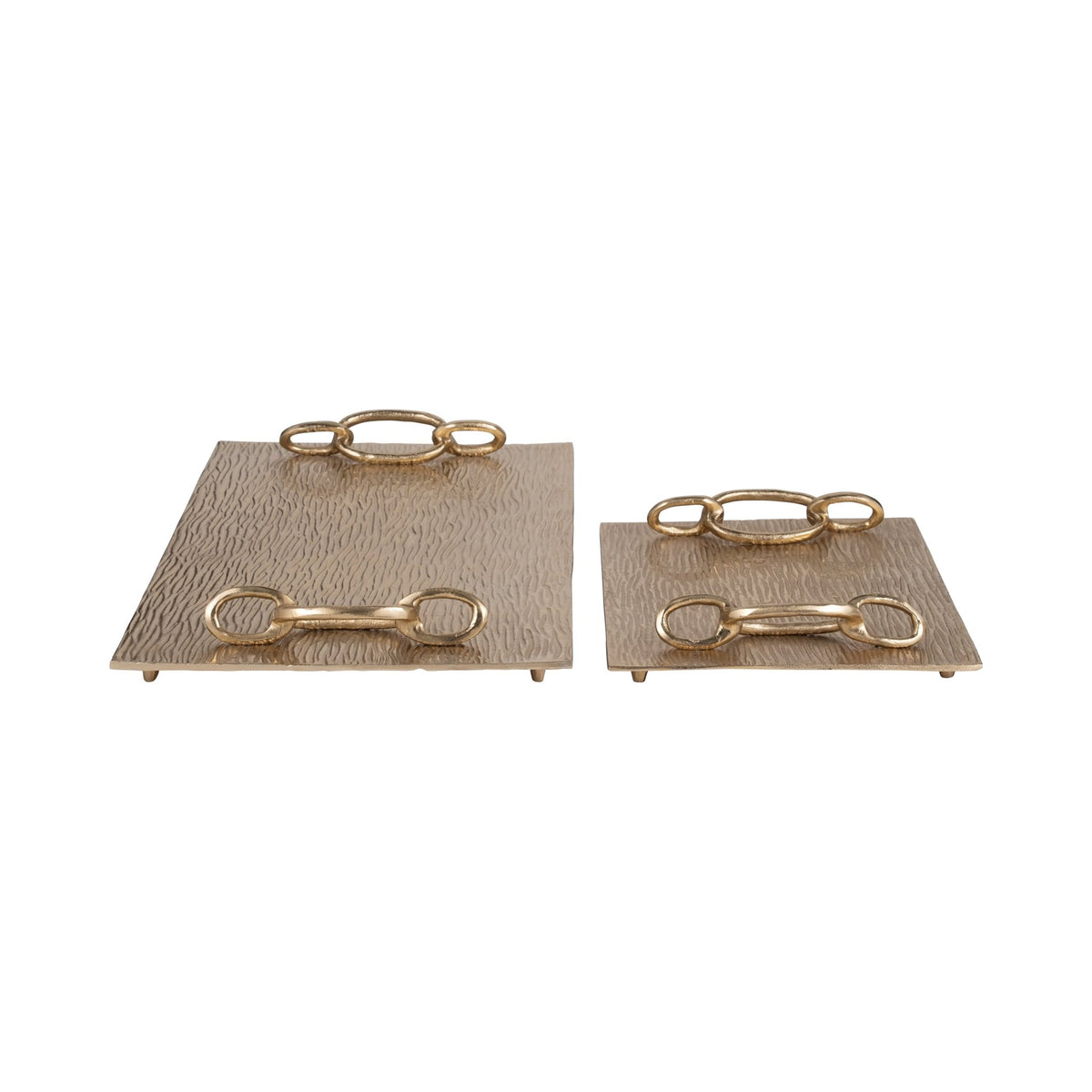 S/2 14/21" Rada Gold Link Trays Table Decors| Sagebrook Home