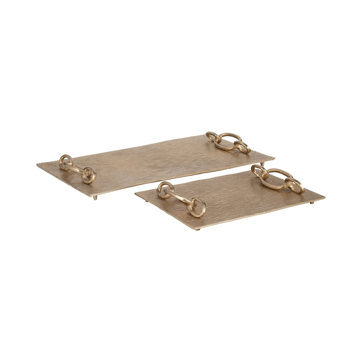 S/2 14/21" Rada Gold Link Trays Table Decors| Sagebrook Home
