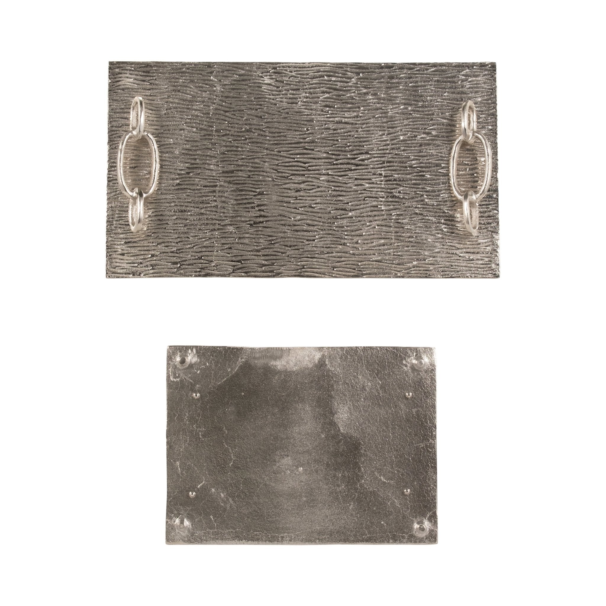 S/2 14/21" Rada Silver Link Trays Table Decors| Sagebrook Home