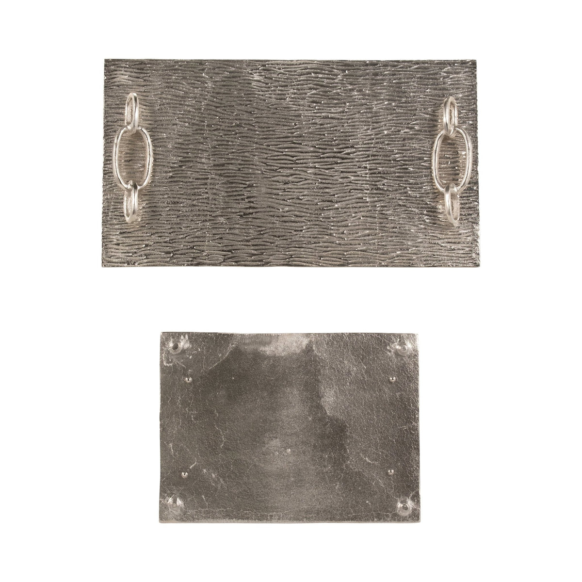 S/2 14/21" Rada Silver Link Trays Table Decors| Sagebrook Home