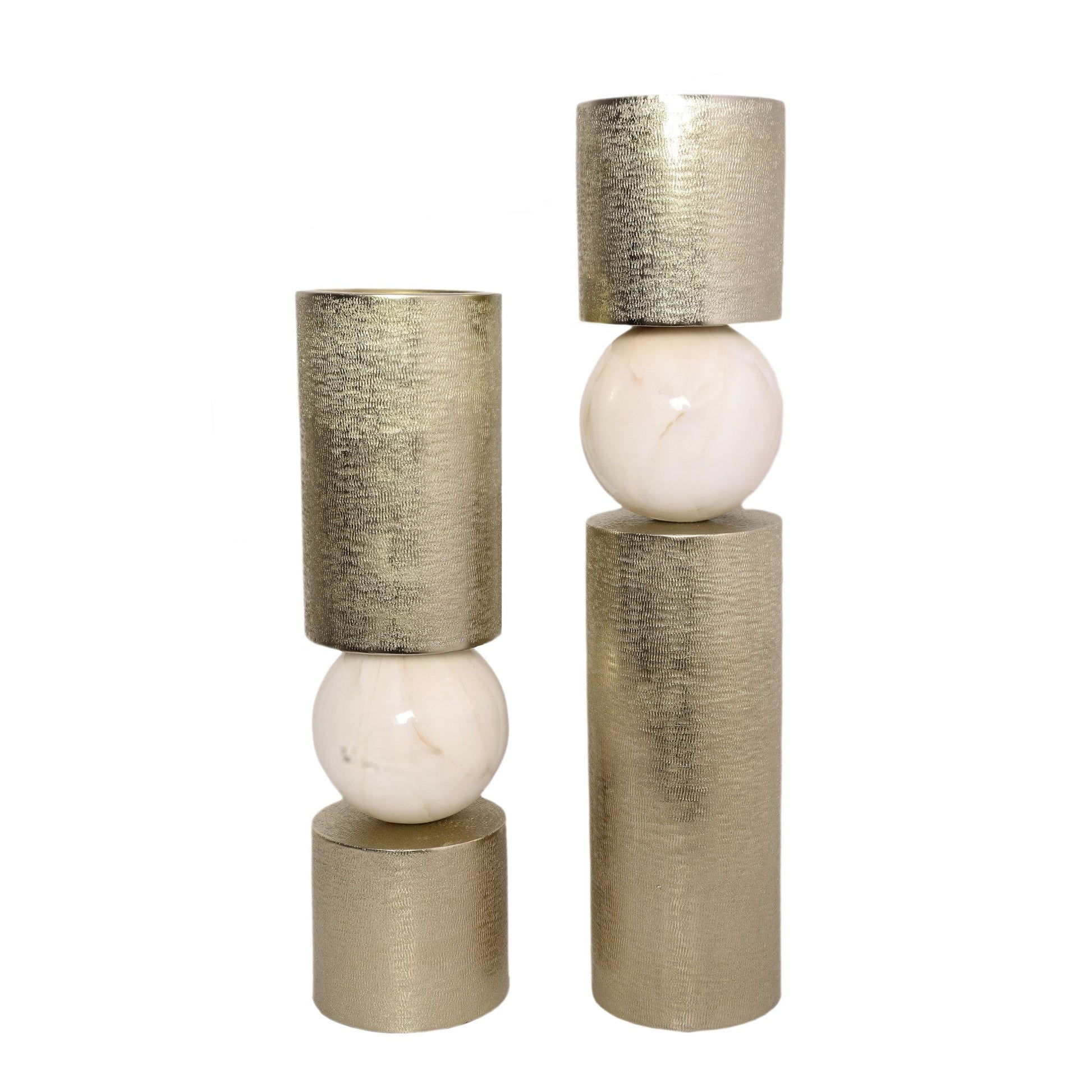 S/2 15/18' ANOKA GOLD CANDLE HOLDERS Candle Holders| Sagebrook Home