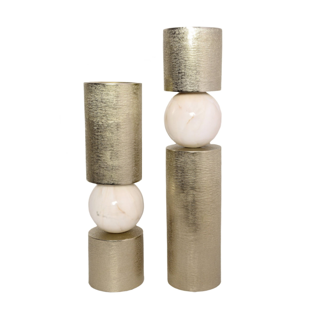 S/2 15/18' ANOKA GOLD CANDLE HOLDERS Candle Holders| Sagebrook Home