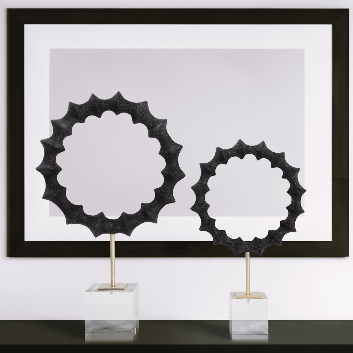 S/2 15/18" Operose Statuary, Black Table Decors| Sagebrook Home