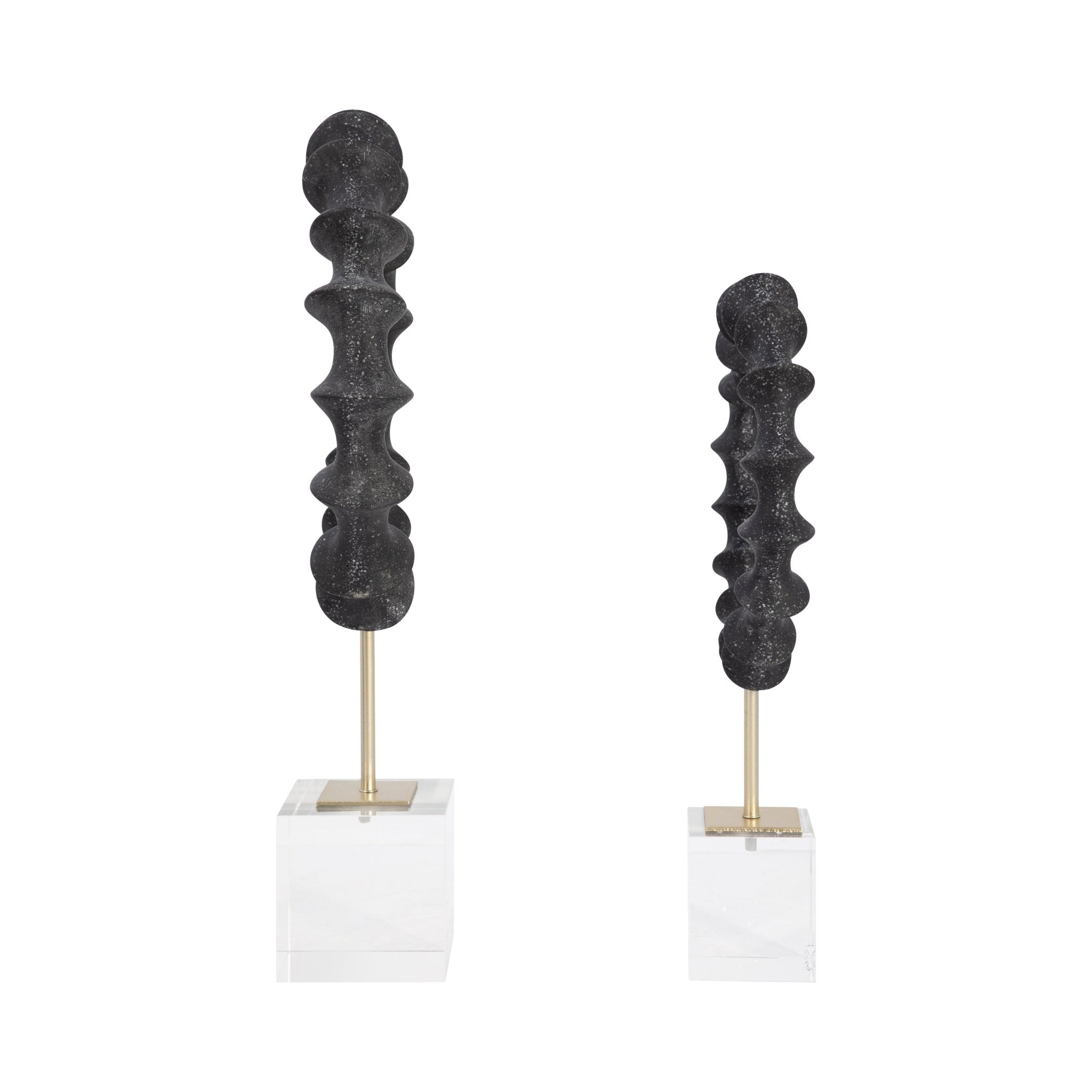 S/2 15/18" Operose Statuary, Black Table Decors| Sagebrook Home