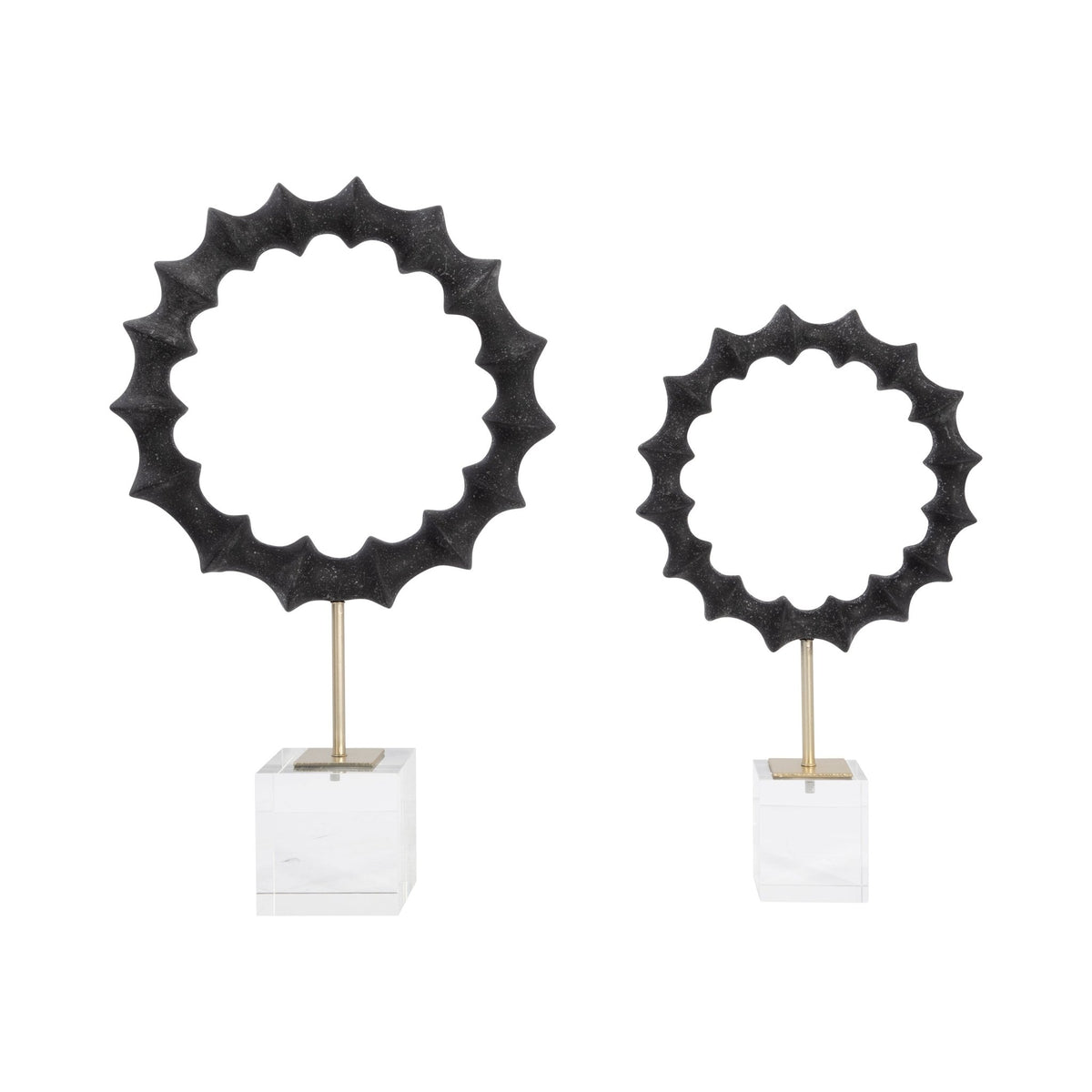 S/2 15/18" Operose Statuary, Black Table Decors| Sagebrook Home