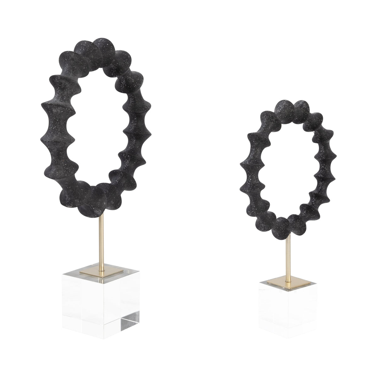 S/2 15/18" Operose Statuary, Black Table Decors| Sagebrook Home
