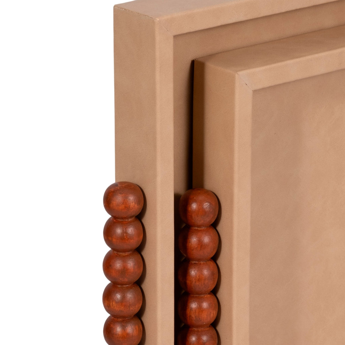 S/2 16/20" Beaded Handle Trays, Ivory Table Decors| Sagebrook Home